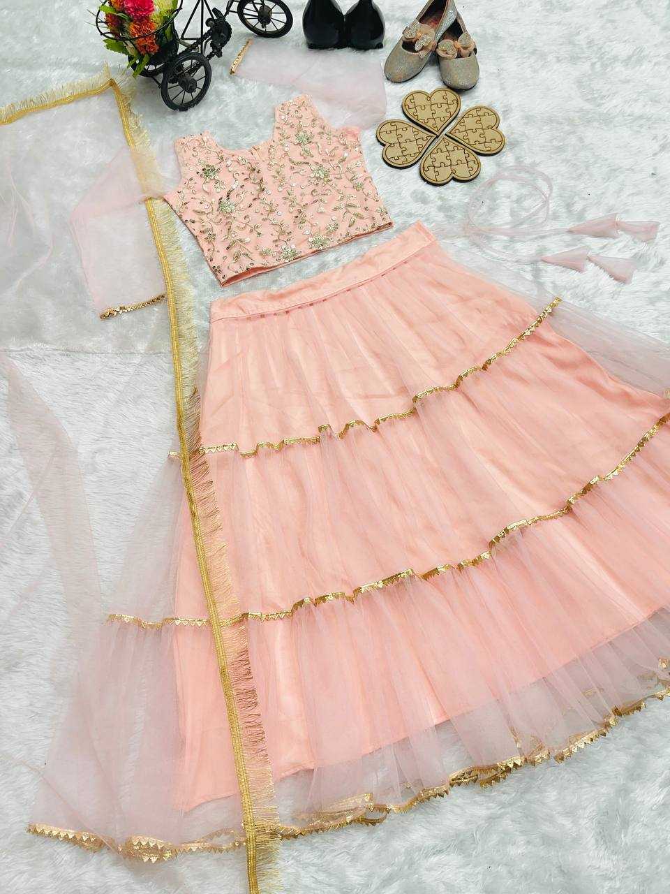 Ynf Butterfly Net KESH415 207 Kids Wear Wholesale Kids Lehenga Kids Lehenga Choli Baby Girl Lehenga Manufacturer- Kids Exports