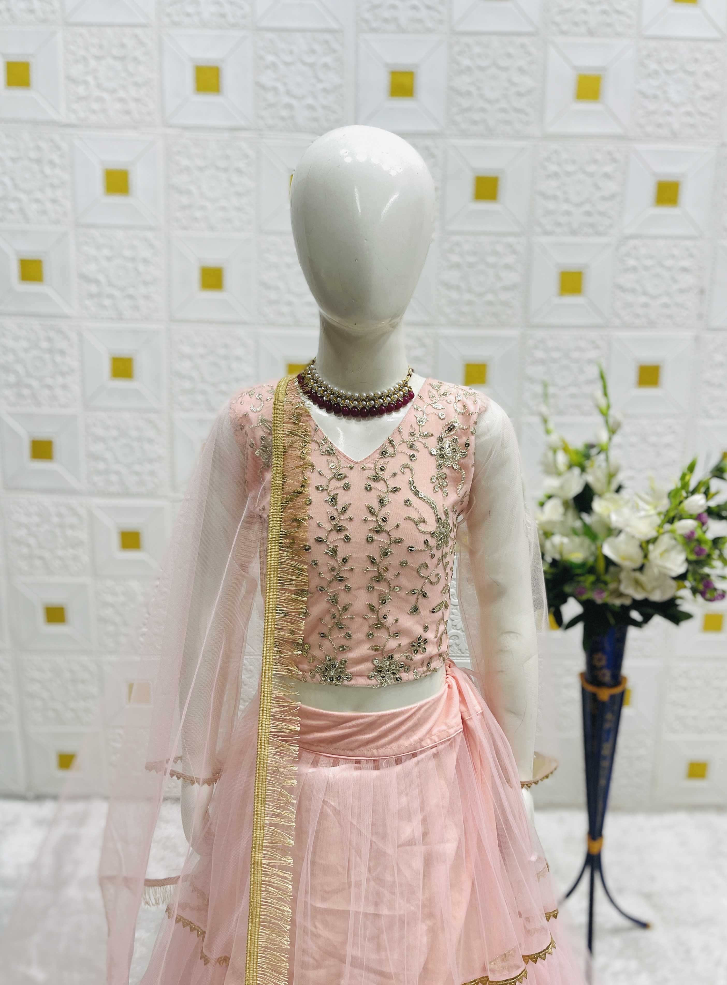 Ynf Butterfly Net KESH415 207 Kids Wear Wholesale Kids Lehenga Kids Traditional Outfits Kids Lehenga Choli Manufacturer- Kids Exports