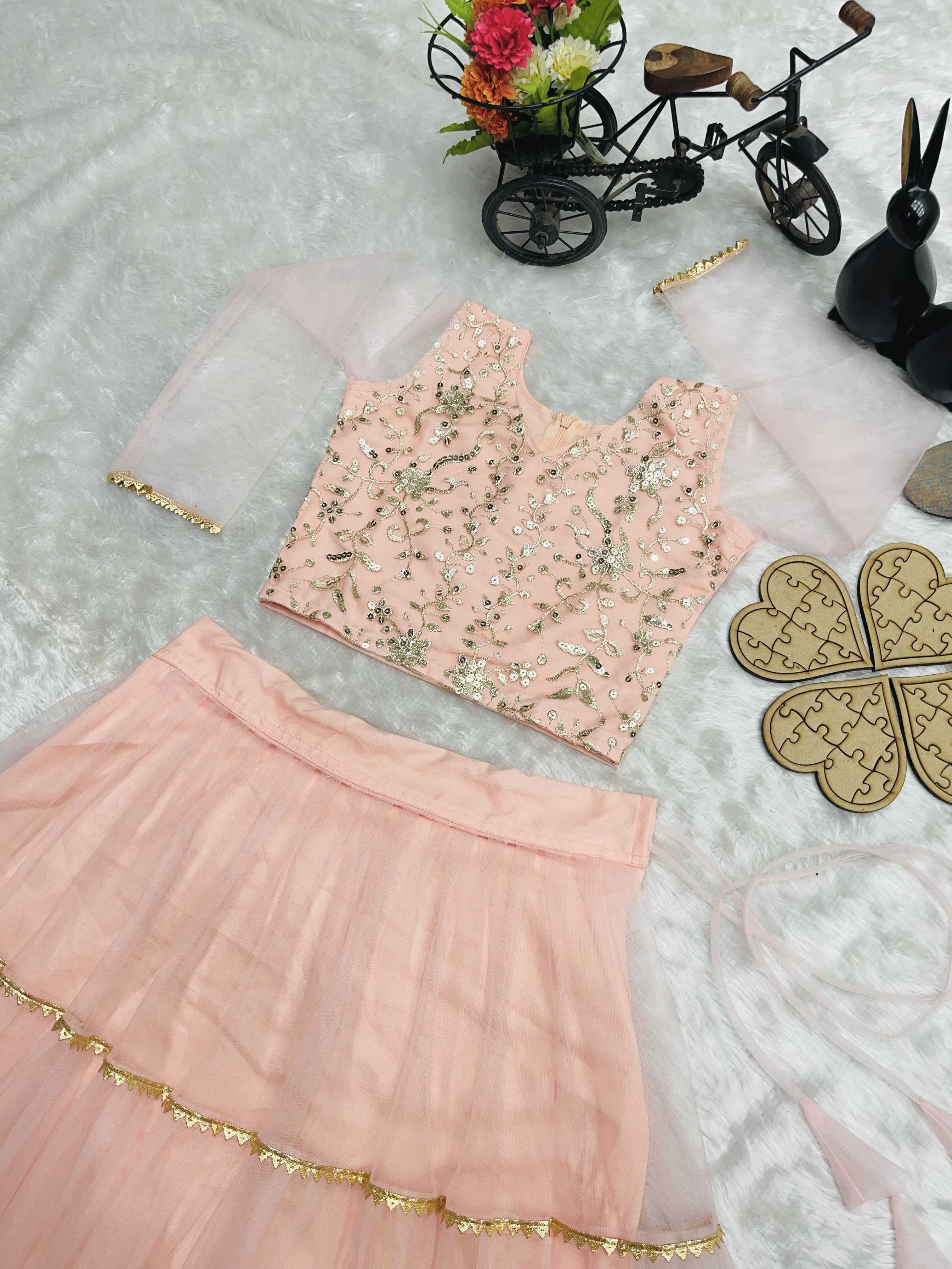 Ynf Butterfly Net KESH415 207 Kids Wear Wholesale Kids Lehenga Kids Traditional Outfits Kids Lehenga Choli Manufacturer- Kids Exports