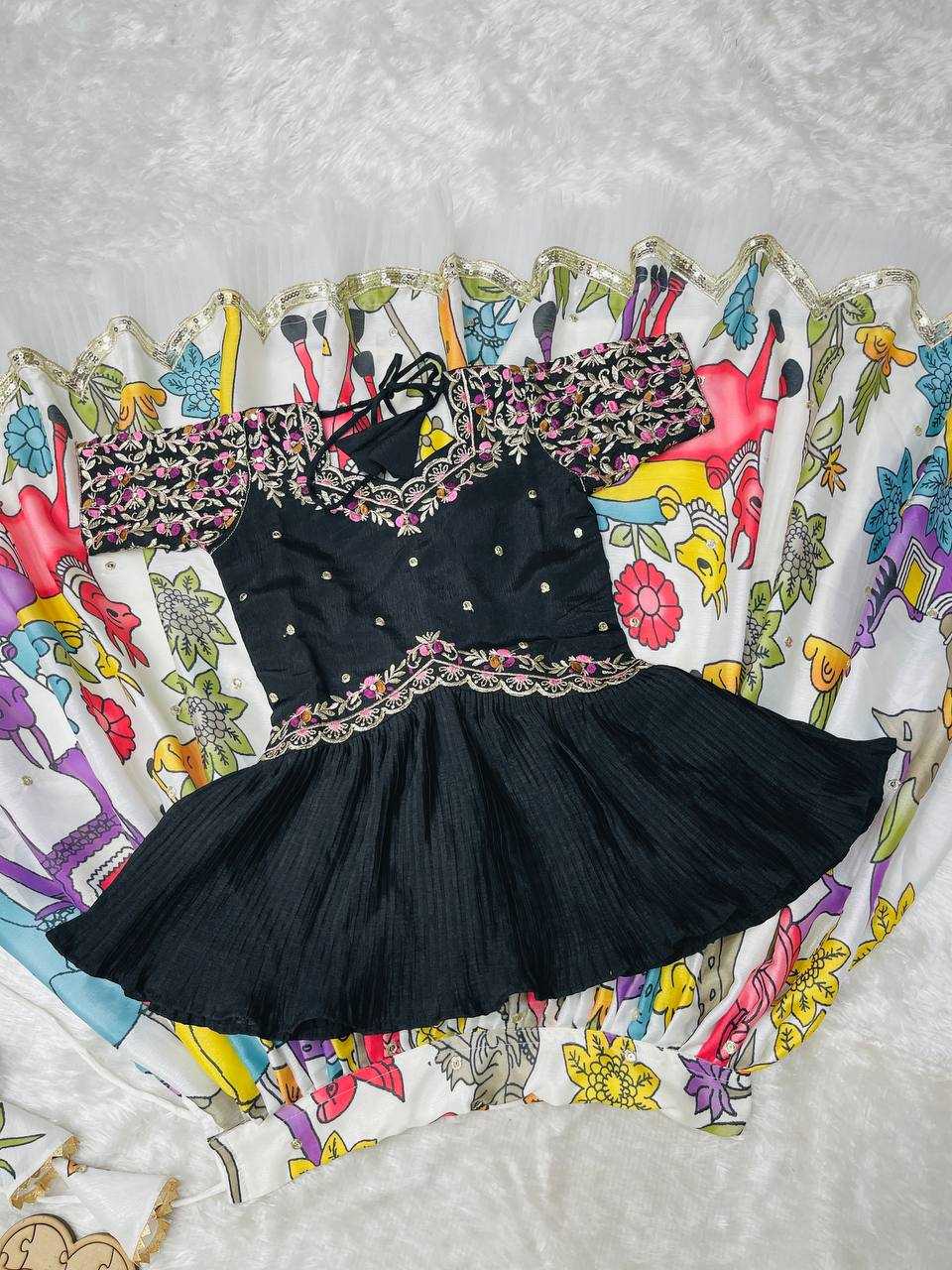 Ynf Chinon KESH415 208 Kids Wear Wholesale Kids Lehenga Embroidered Frock Kids Ghagra Choli Manufacturer- Kids Exports