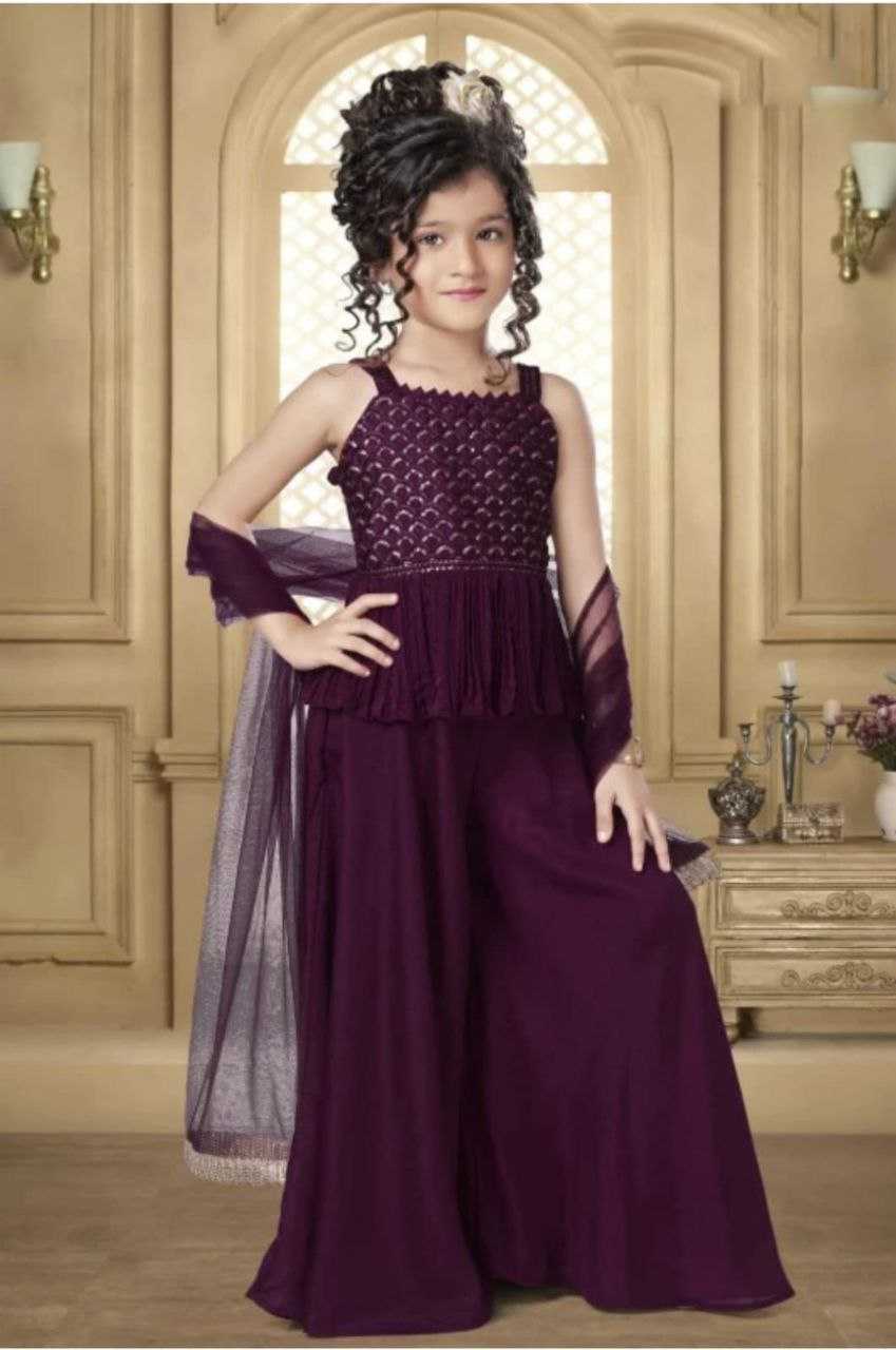 Ynf Crepe KESH461 77 Kids Wear Wholesale Embroidered Frock Kids Designer Frock Kids Wedding Outfits Manufacturer- Kids Exports