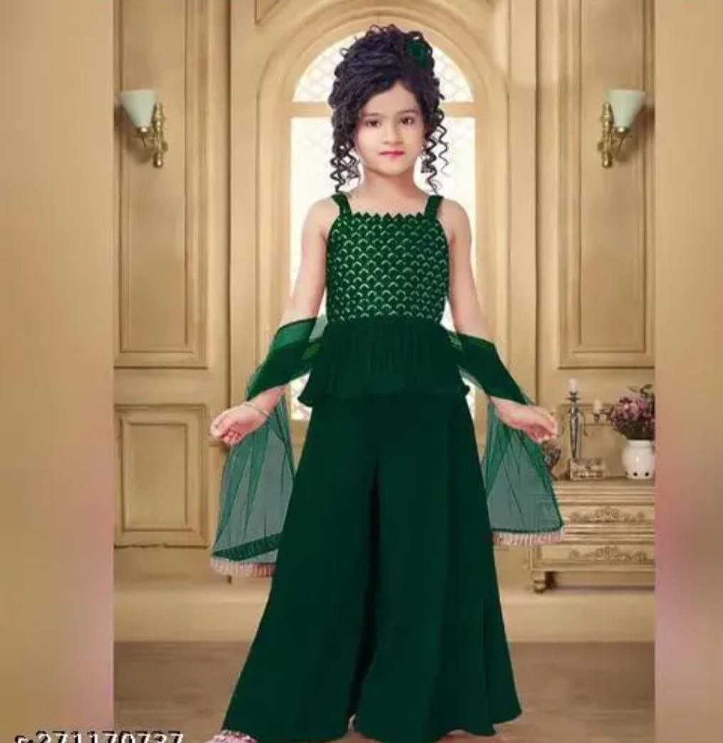 Ynf Crepe KESH461 77 Kids Wear Wholesale Embroidered Frock Kids Designer Frock Kids Wedding Outfits Manufacturer- Kids Exports