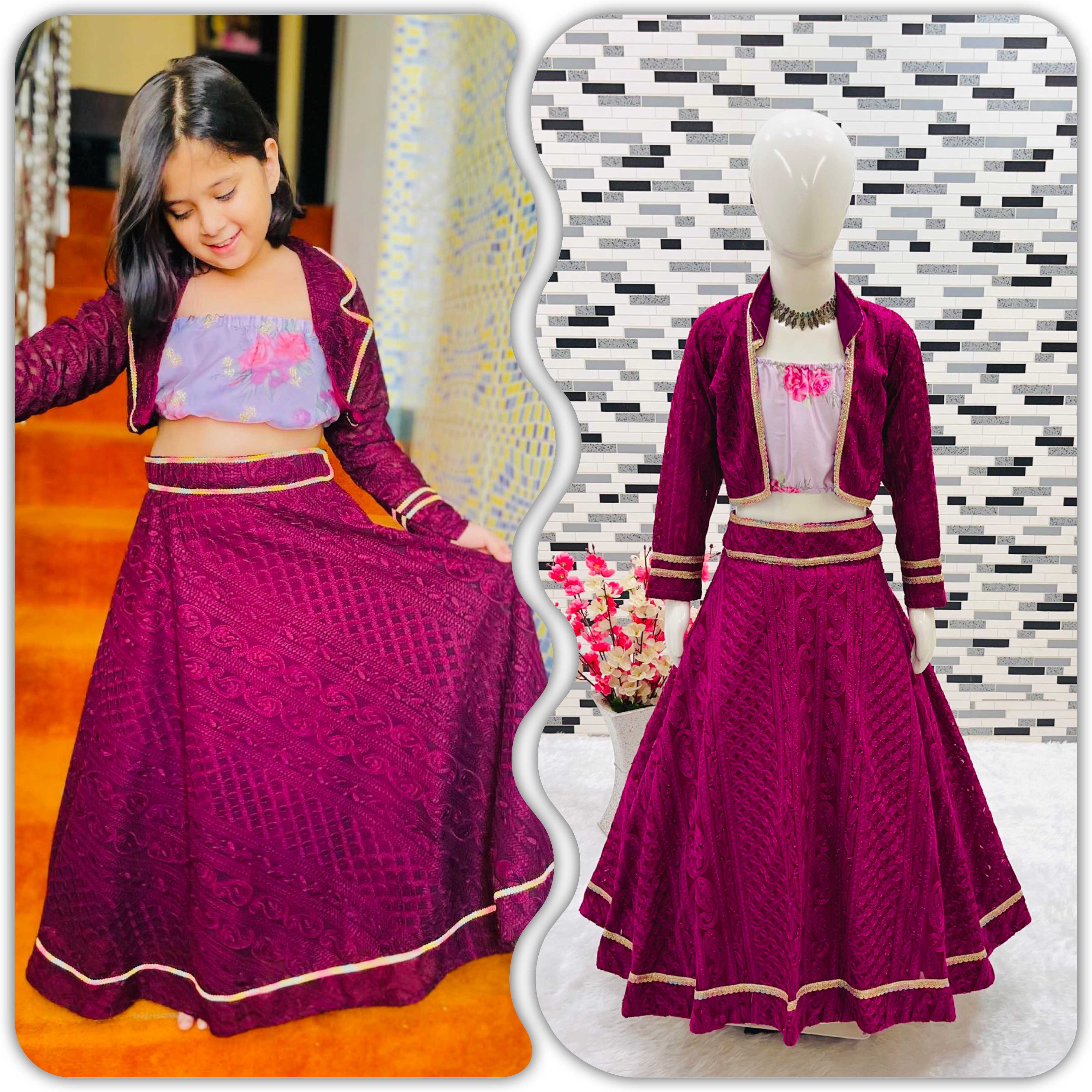 Ynf Faux Georgette KESH415 161 Kids Wear Wholesale Kids Lehenga Kids Lehenga Choli Baby Girl Lehenga Manufacturer- Kids Exports