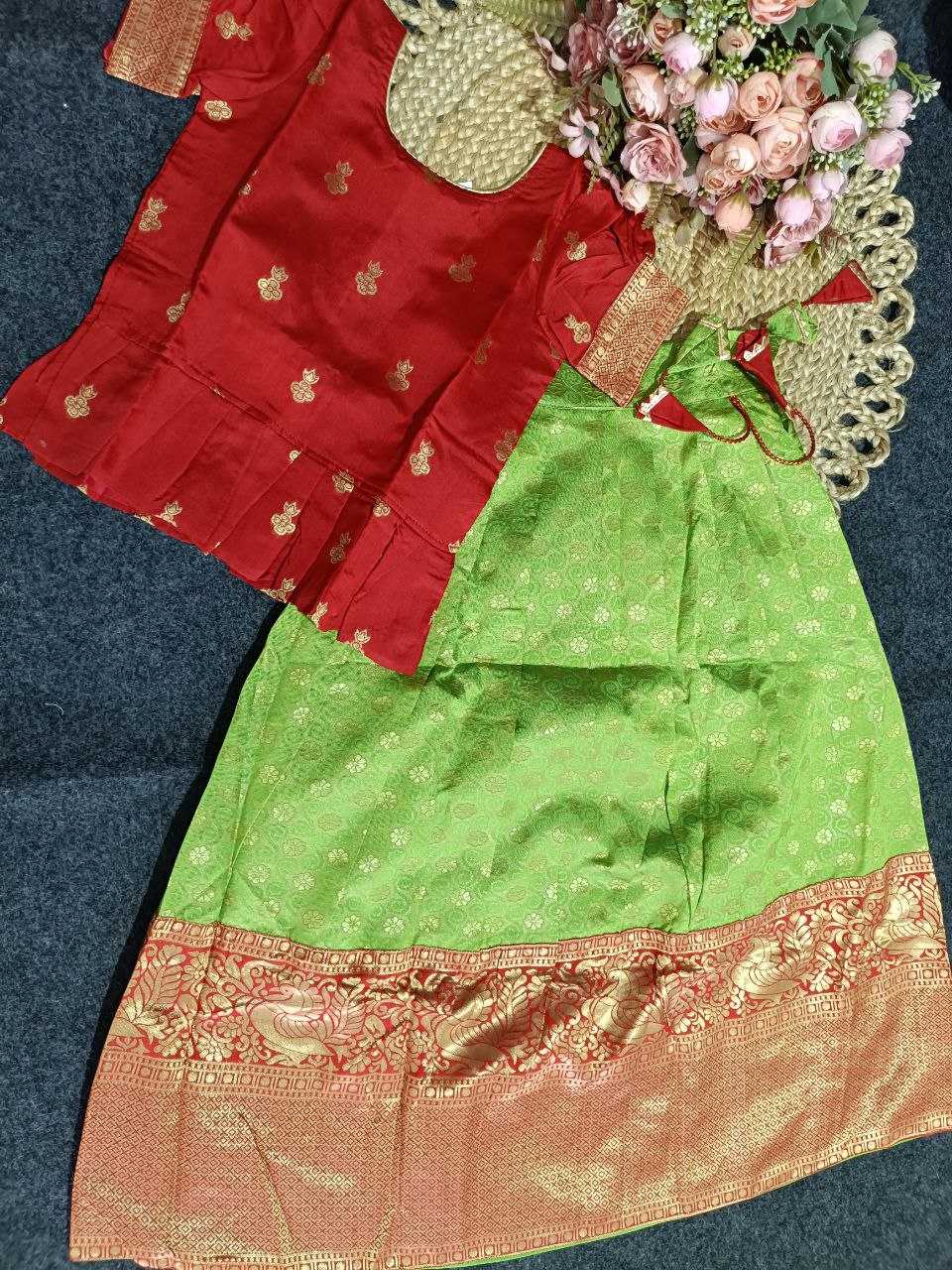 Ynf Jequard Silk KESH461 86 Kids Wear Wholesale Kids Designer Frock Kids Traditional Outfits Kids Festive Wear Manufacturer- Kids Exports