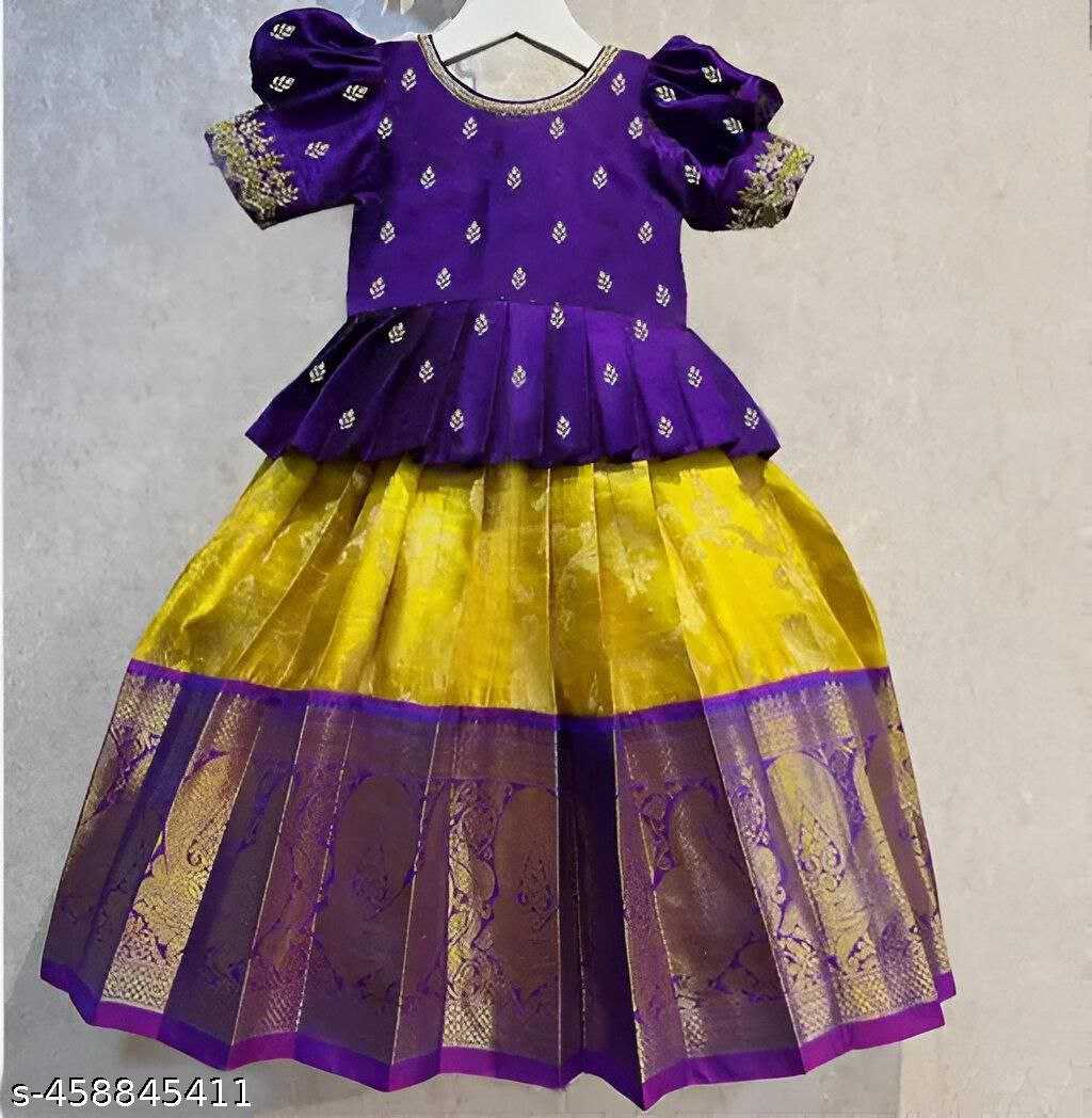 Ynf Jequard Silk KESH461 86 Kids Wear Wholesale Kids Designer Frock Kids Traditional Outfits Kids Festive Wear Manufacturer- Kids Exports