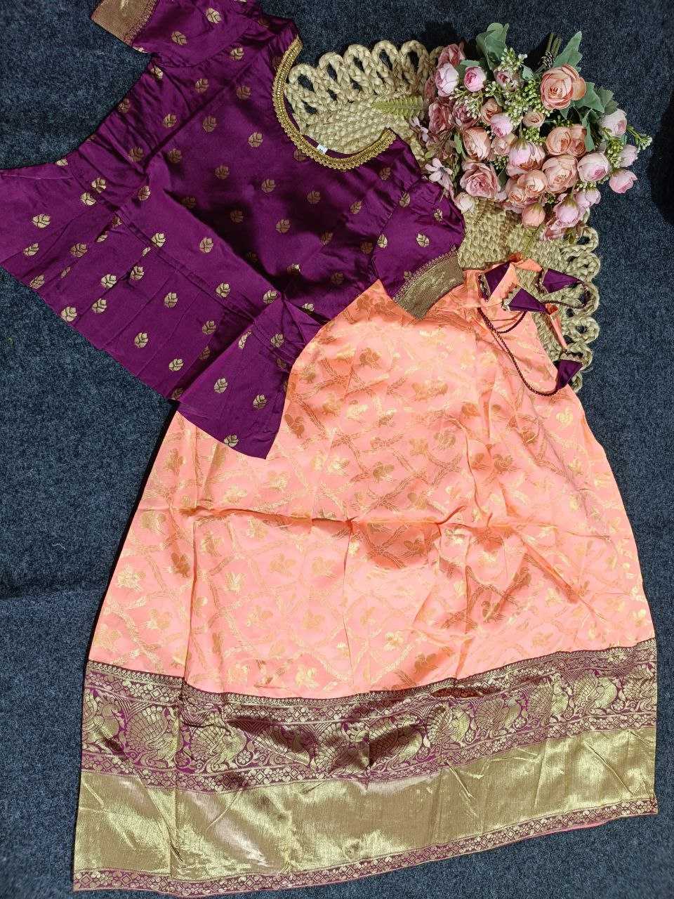 Ynf Jequard Silk KESH461 86 Kids Wear Wholesale Kids Designer Frock Kids Traditional Outfits Kids Festive Wear Manufacturer- Kids Exports