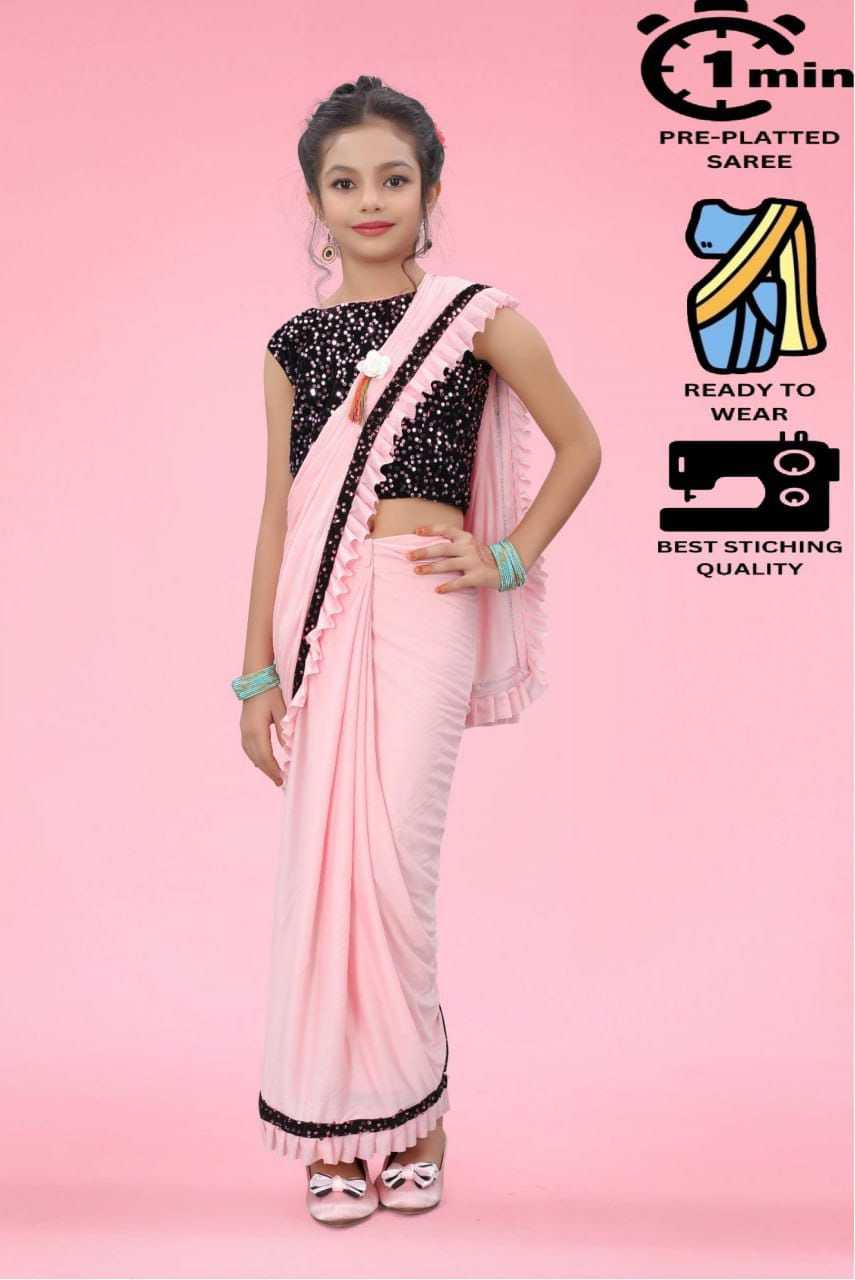 Ynf Lycra RIN222 233 Kids Wear Wedding Collections Festive Collections Wholesale Kids Saree Dress Kids Festive Wear Wedding Outfits Manufacturer- Kids Exports