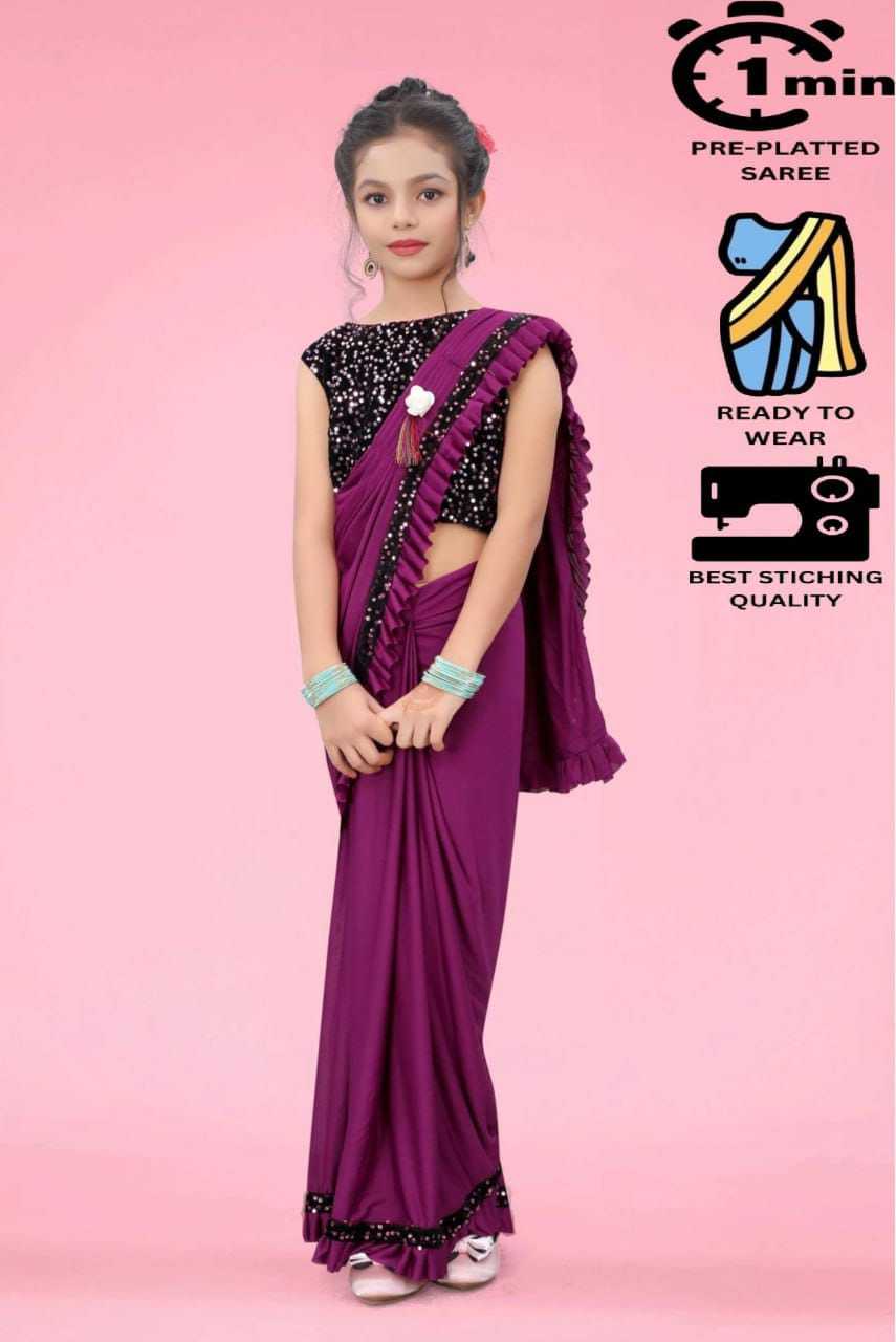 Ynf Lycra RIN222 233 Kids Wear Wedding Collections Festive Collections Wholesale Kids Saree Dress Kids Festive Wear Wedding Outfits Manufacturer- Kids Exports