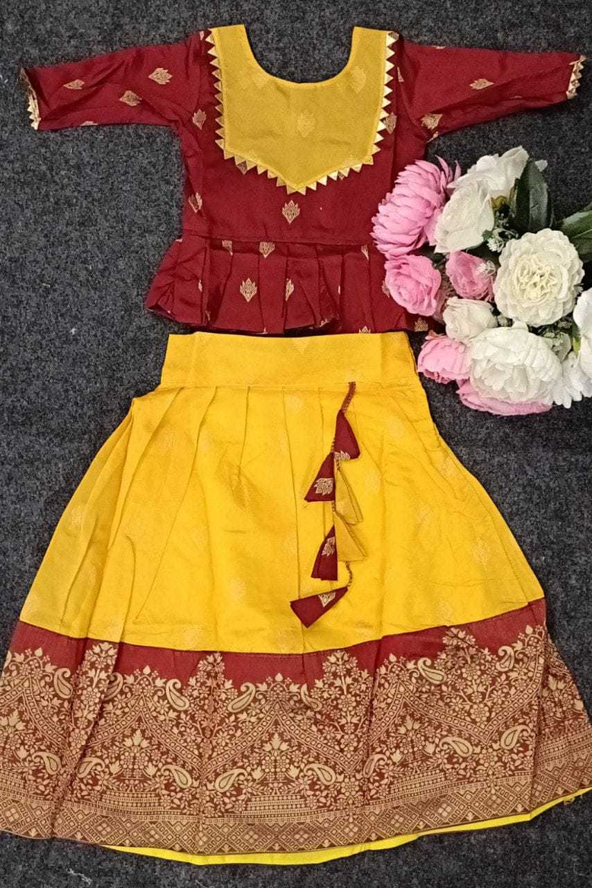 Ynf Soft Silk RIN222 HK-60 Kids Wear Wedding Collections Festive Collections Wholesale Kids Lehenga Choli Kids Festive Wear Kids Silk Dress Manufacturer- Kids Exports