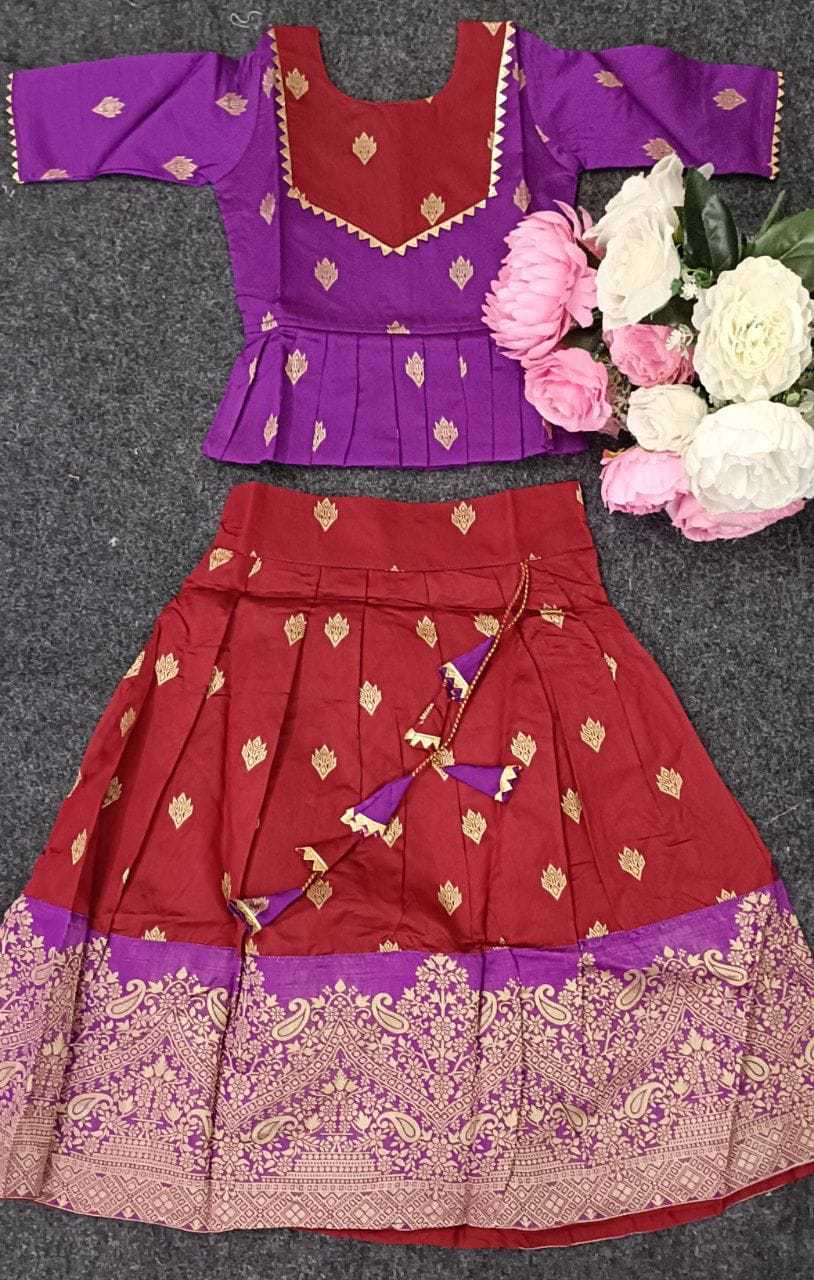 Ynf Soft Silk RIN222 HK-60 Kids Wear Wedding Collections Festive Collections Wholesale Kids Lehenga Choli Kids Festive Wear Kids Silk Dress Manufacturer- Kids Exports