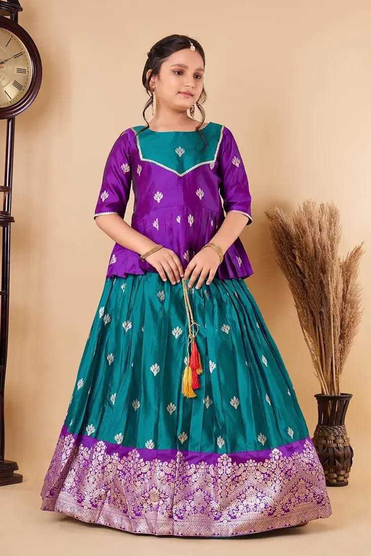 Ynf Soft Silk RIN222 HK-60 Kids Wear Wedding Collections Festive Collections Wholesale Kids Lehenga Choli Kids Festive Wear Kids Silk Dress Manufacturer- Kids Exports