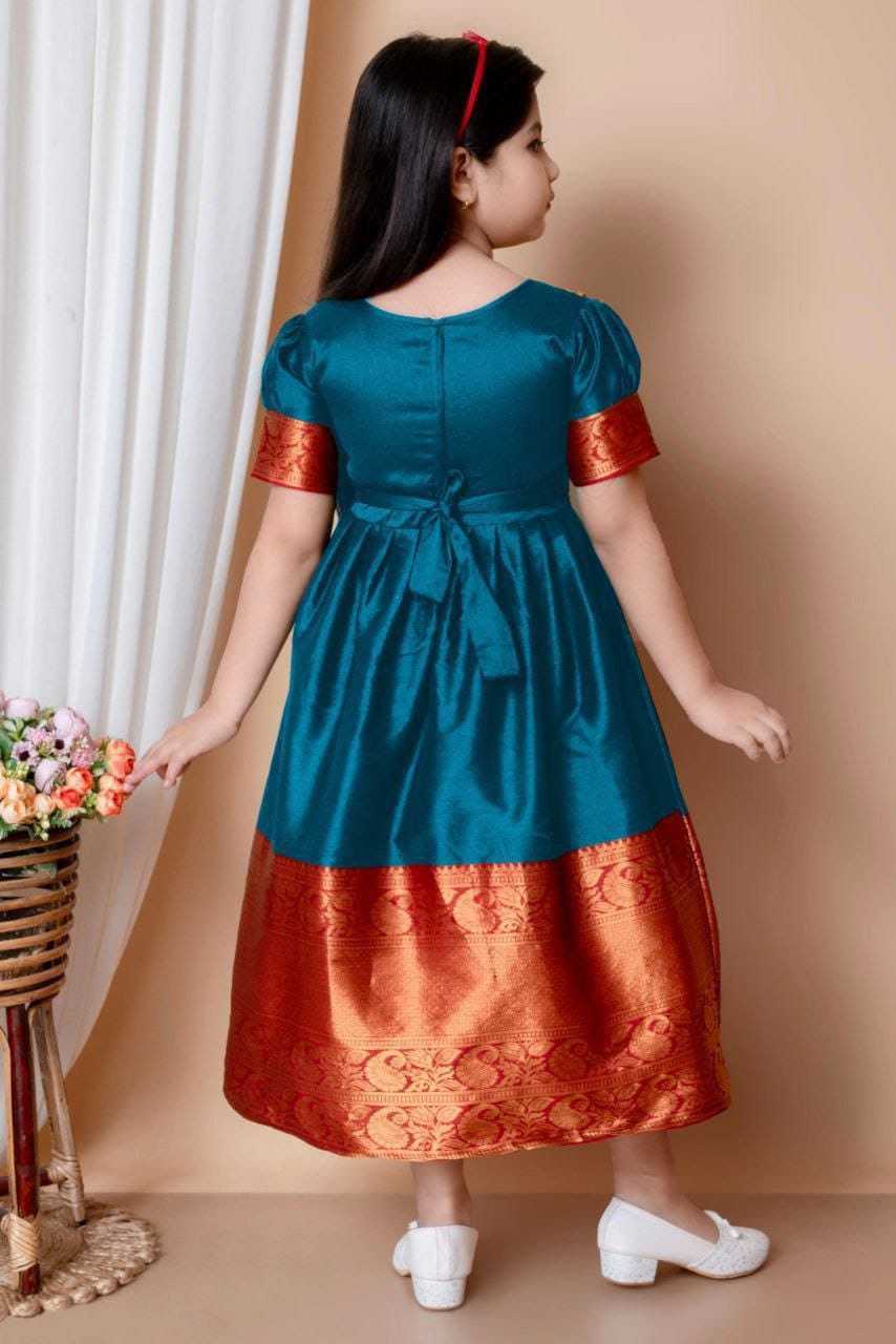 Ynf Soft Tapeta Silk RIN222 HK-66 Kids Wear Wedding Collections Festive Collections Wholesale Kids Traditional Outfits Kids Festive Wear Kids Silk Dress Manufacturer- Kids Exports