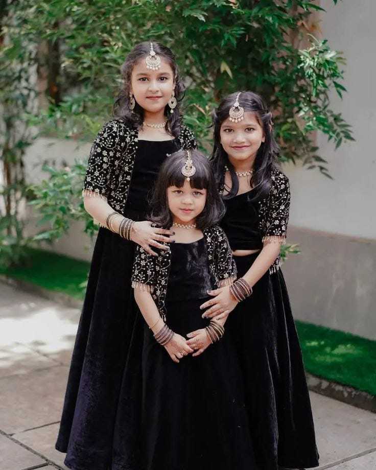 Ynf Velvet RIN157 PC KID-8145 Kids Wear Wedding Collections Festive Collections Wholesale Kids Lehenga Kids Ethnic Wear Kids Festive Wear Manufacturer- Kids Exports