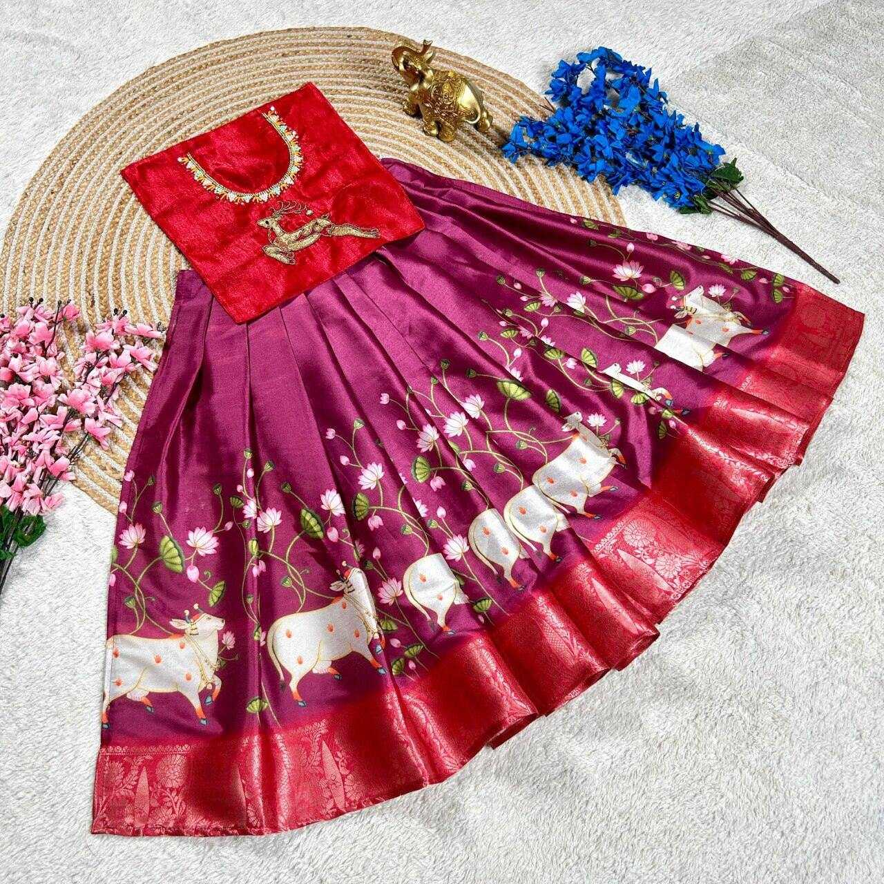 Ynf Banglori Silk KESH505 345 Kids Wear Wholesale Kids Lehenga Kids Ghagra Choli Manufacturer- Kids Exports