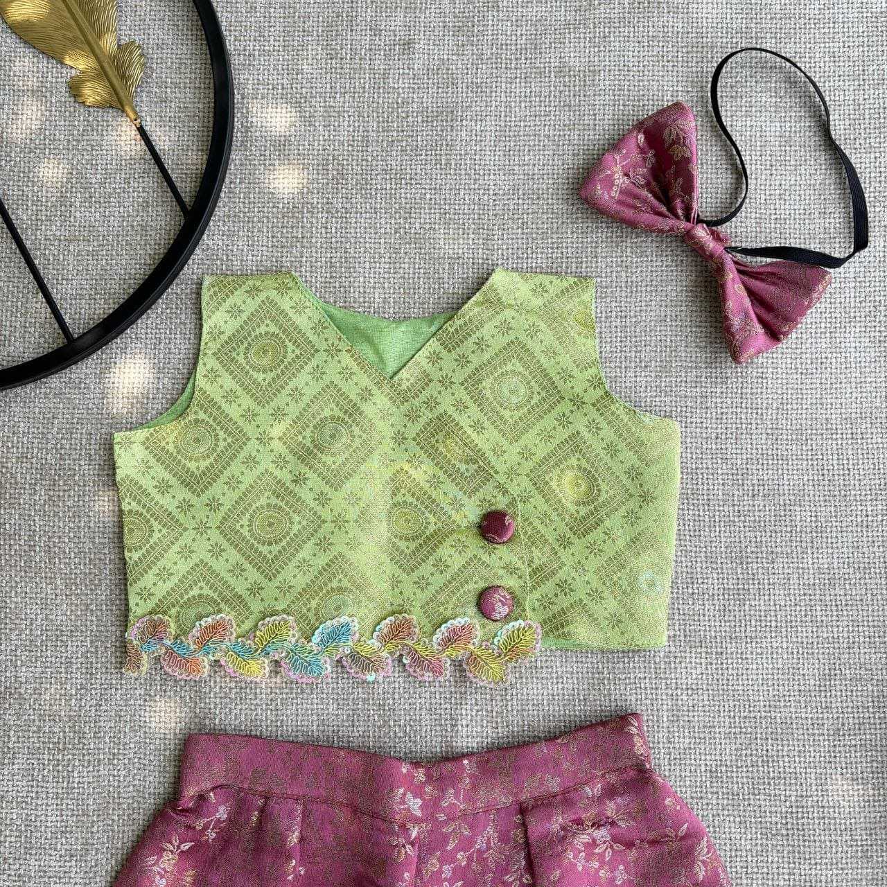Ynf Brocade RIN107 BROCADE Kids Wear Wedding Collections Festive Collections Wholesale Kids Frocks Kids Designer Frock Kids Festive Wear Manufacturer- Kids Exports
