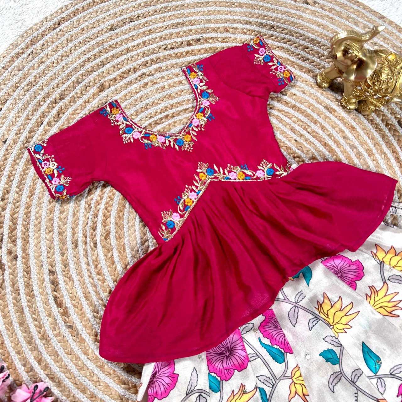 Ynf Dola Silk KESH505 342 Kids Wear Wholesale Kids Lehenga Embroidered Frock Kids Ghagra Choli Manufacturer- Kids Exports