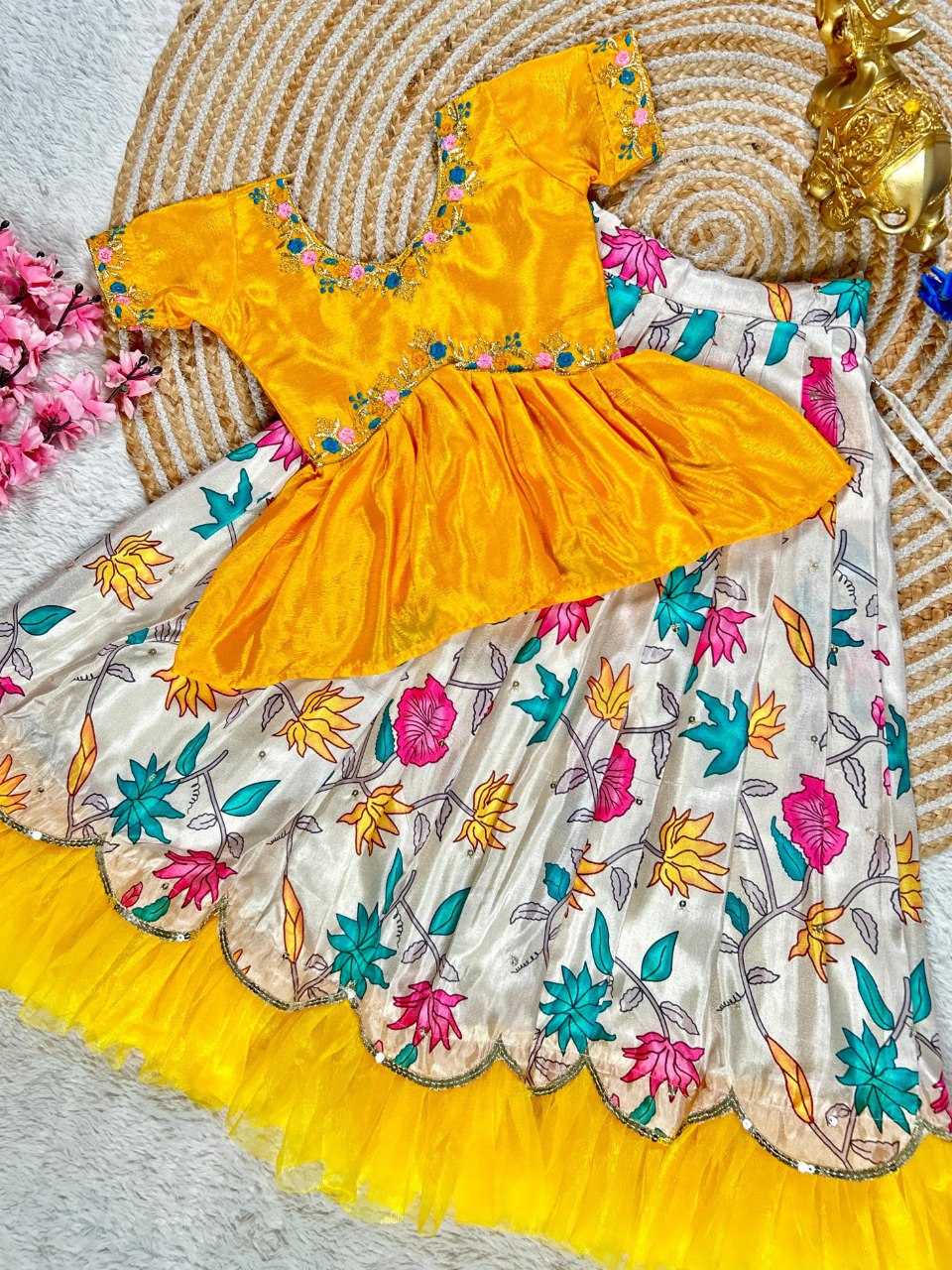 Ynf Dola Silk KESH505 342 Kids Wear Wholesale Kids Lehenga Embroidered Frock Kids Ghagra Choli Manufacturer- Kids Exports