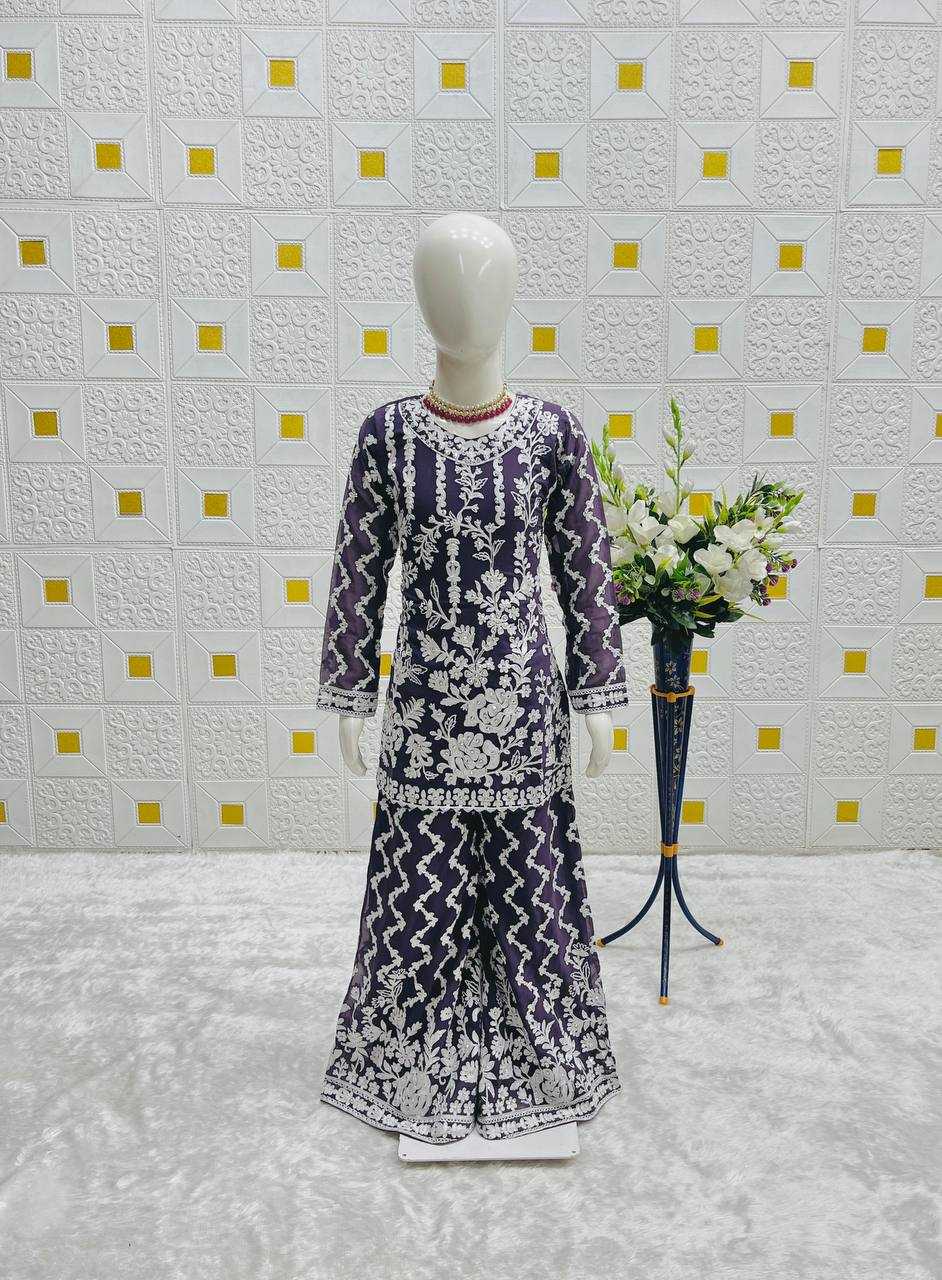 Ynf Faux Georgette KESH415 216 Kids Wear Wedding Collections Festive Collections Wholesale Kids Sharara Kids Suit Embroidered Frock Manufacturer- Kids Exports