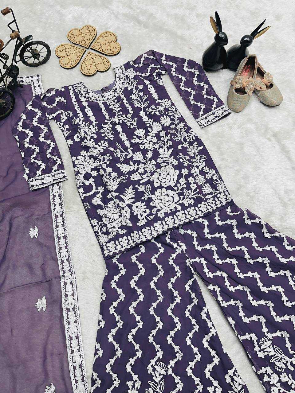 Ynf Faux Georgette KESH415 216 Kids Wear Wedding Collections Festive Collections Wholesale Kids Sharara Kids Suit Embroidered Frock Manufacturer- Kids Exports