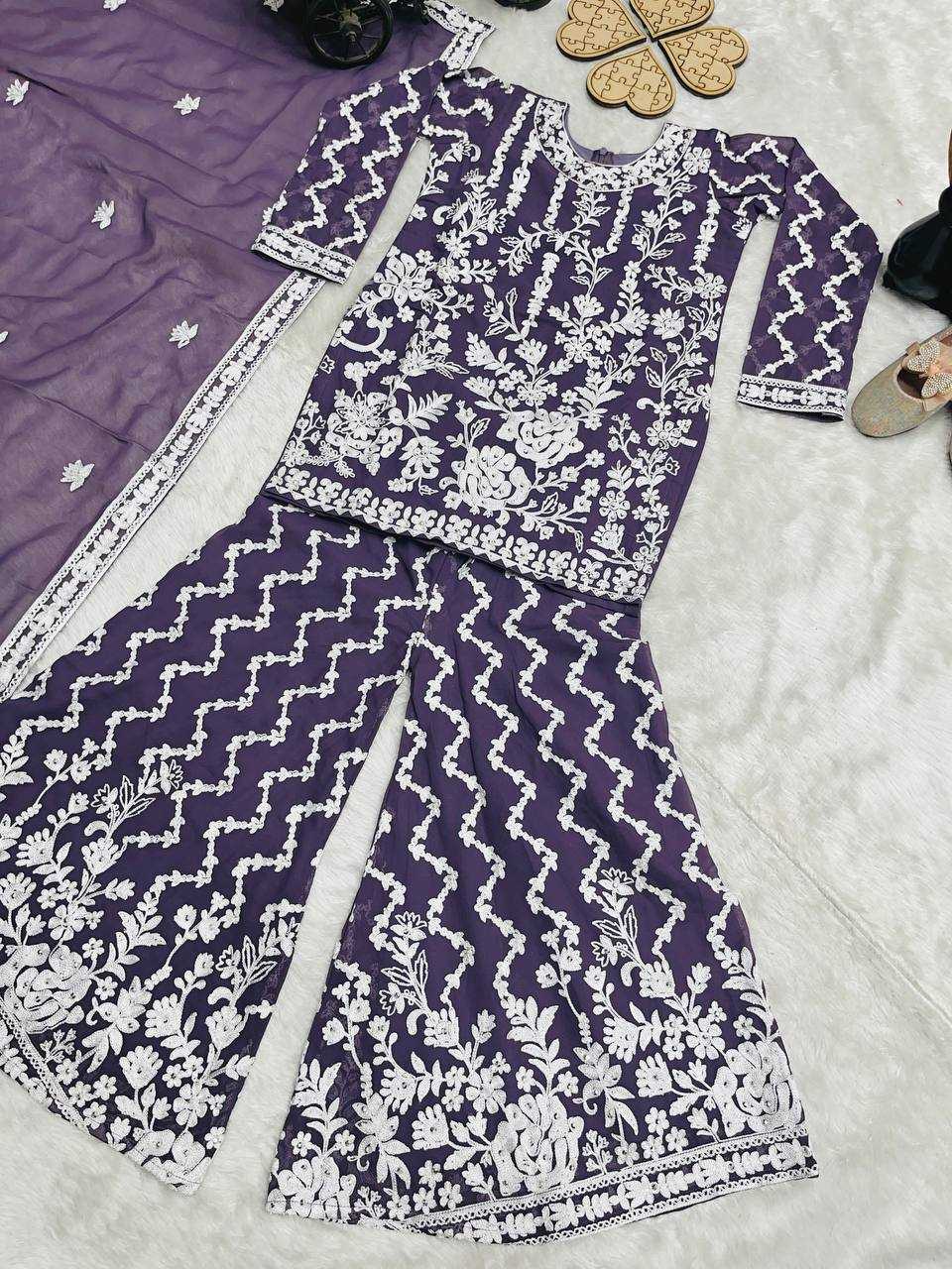 Ynf Faux Georgette KESH415 216 Kids Wear Wedding Collections Festive Collections Wholesale Kids Sharara Kids Suit Embroidered Frock Manufacturer- Kids Exports