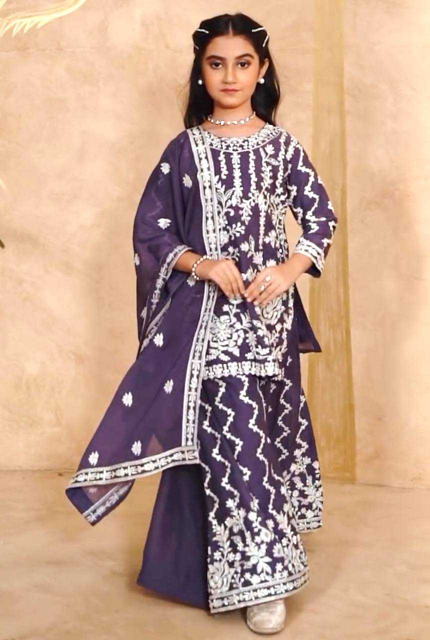 Ynf Faux Georgette KESH415 216 Kids Wear Wedding Collections Festive Collections Wholesale Kids Sharara Kids Suit Embroidered Frock Manufacturer- Kids Exports