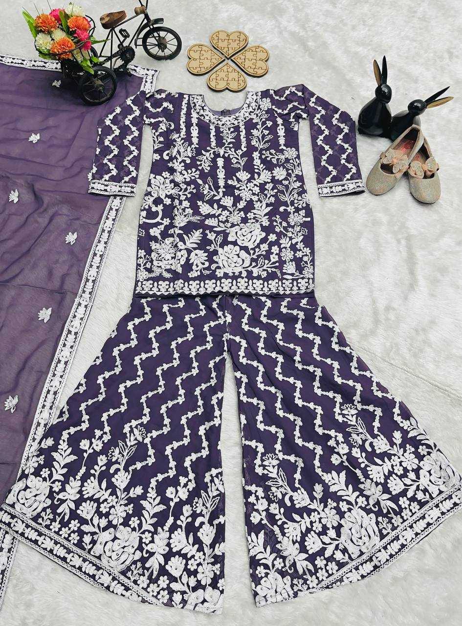 Ynf Faux Georgette KESH415 216 Kids Wear Wedding Collections Festive Collections Wholesale Kids Sharara Kids Suit Embroidered Frock Manufacturer- Kids Exports