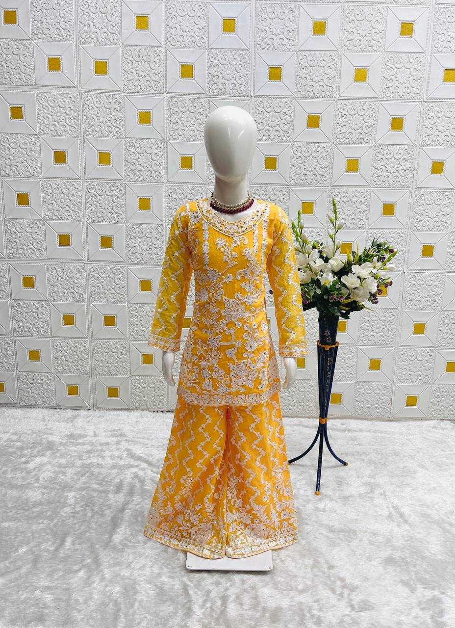 Ynf Faux Georgette KESH415 216 Kids Wear Wedding Collections Festive Collections Wholesale Kids Sharara Kids Suit Embroidered Frock Manufacturer- Kids Exports