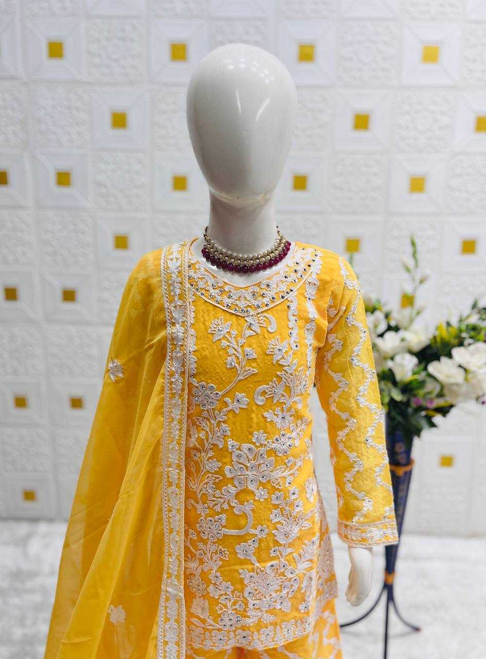 Ynf Faux Georgette KESH415 216 Kids Wear Wedding Collections Festive Collections Wholesale Kids Sharara Kids Suit Embroidered Frock Manufacturer- Kids Exports