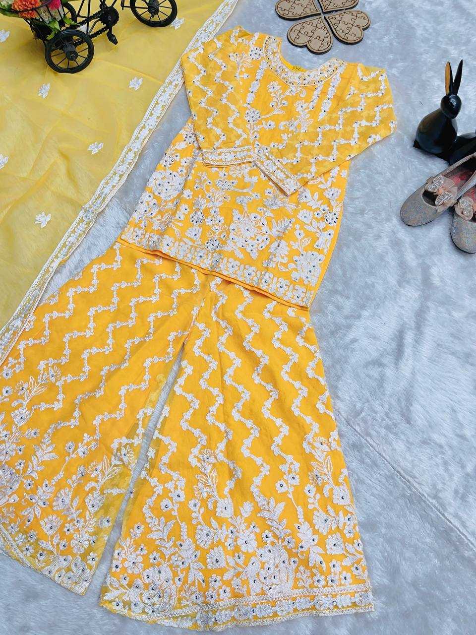 Ynf Faux Georgette KESH415 216 Kids Wear Wedding Collections Festive Collections Wholesale Kids Sharara Kids Suit Embroidered Frock Manufacturer- Kids Exports