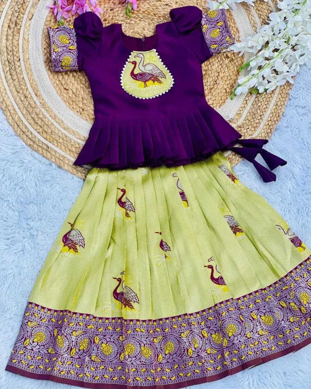 Ynf Jacquard KESH461 HK-98 Kids Wear Wedding Collections Festive Collections Wholesale Kids Frocks Kids Sharara Kids Designer Frock Manufacturer- Kids Exports