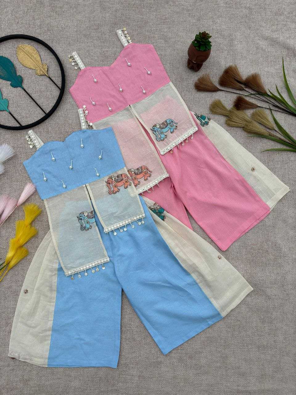 Ynf Khadi RIN107 378 Kids Wear Wholesale Top & Pant Kids Co-ord Set Kids Indo-Western Wear Manufacturer- Kids Exports