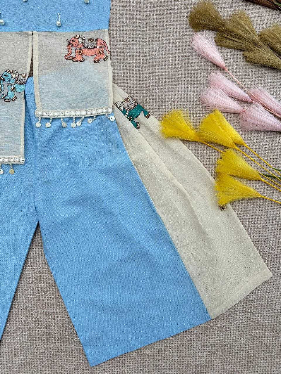 Ynf Khadi RIN107 378 Kids Wear Wholesale Top & Pant Kids Co-ord Set Kids Indo-Western Wear Manufacturer- Kids Exports