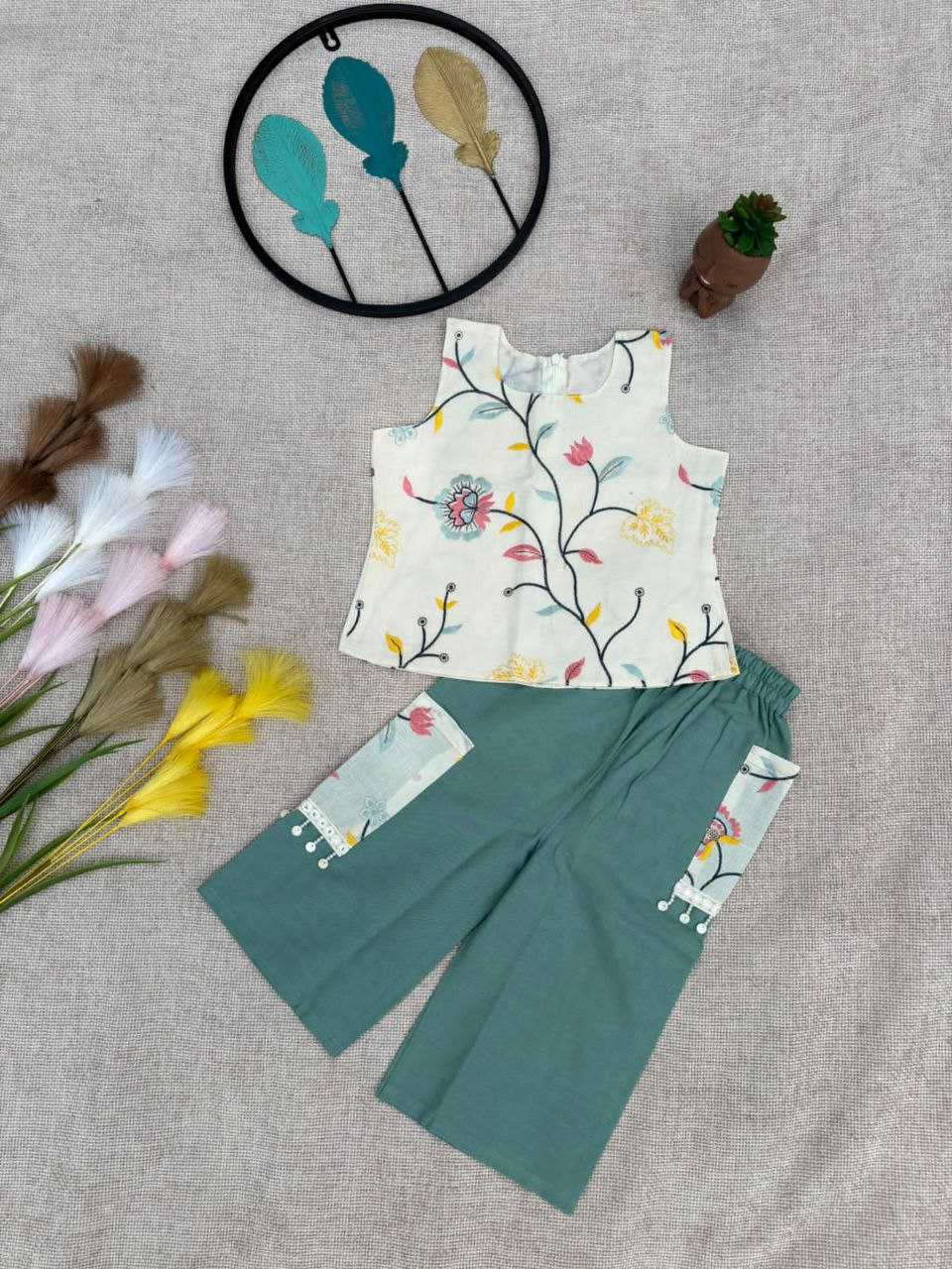 Ynf Khadi RIN107 379 Kids Wear Wholesale Top & Pant Girls Cotton Frocks Manufacturer- Kids Exports