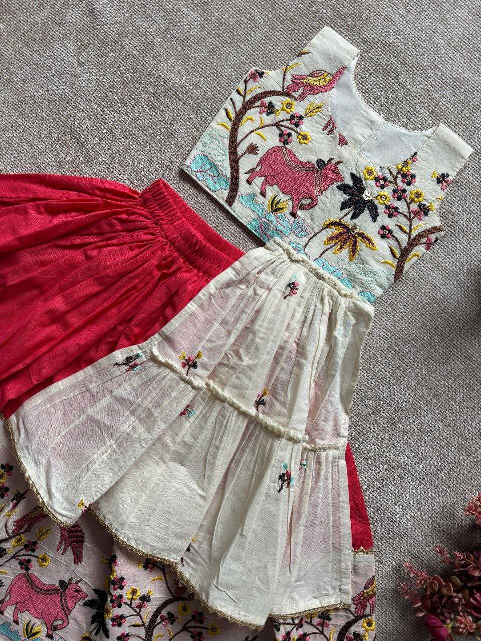 Ynf Khadi RIN107 BORDE Kids Wear Wedding Collections Festive Collections Wholesale Kids Lehenga Choli Kids Festive Wear Kids Navratri Outfits Manufacturer- Kids Exports