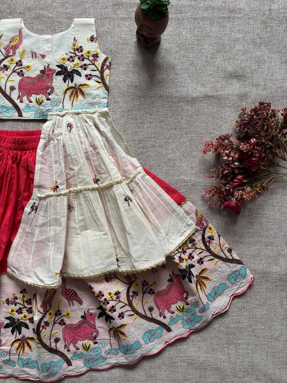 Ynf Khadi RIN107 BORDE Kids Wear Wedding Collections Festive Collections Wholesale Kids Lehenga Choli Kids Festive Wear Kids Navratri Outfits Manufacturer- Kids Exports