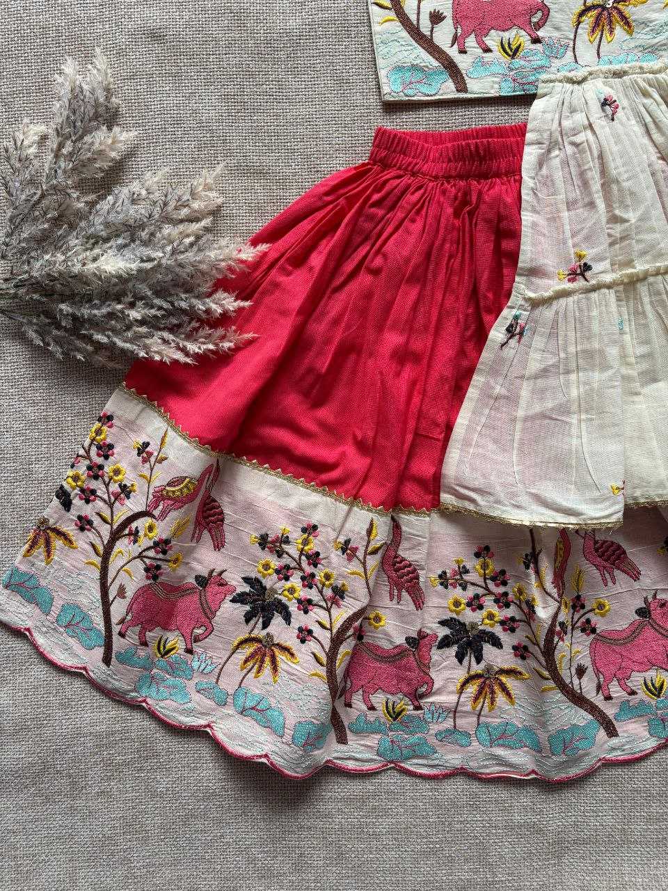 Ynf Khadi RIN107 BORDE Kids Wear Wedding Collections Festive Collections Wholesale Kids Lehenga Choli Kids Festive Wear Kids Navratri Outfits Manufacturer- Kids Exports