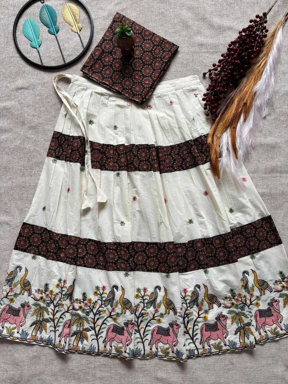 Ynf Pure Cotton RIN107 382 Kids Wear Wedding Collections Festive Collections Wholesale Kids Lehenga Embroidered Frock Girls Cotton Frocks Manufacturer- Kids Exports