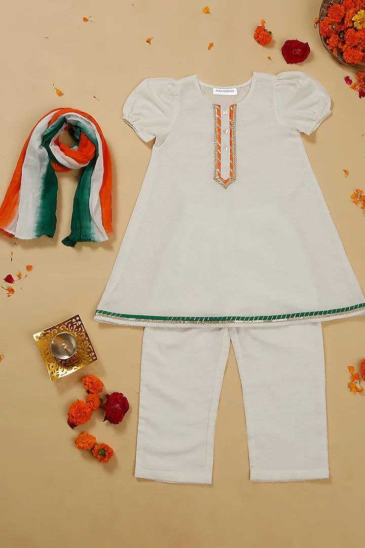 Ynf Soft Cotton RIN107 342 Kids Wear Wholesale Kids Suit Girls Kurti Kids Traditional Outfits Kids Kurta Pajama Manufacturer- Kids Exports