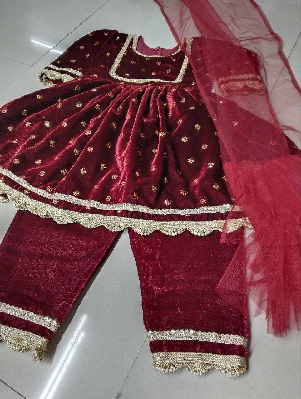 Ynf Velvet RIN107 372 Kids Wear Wholesale Kids Suit Kids Traditional Outfits Kids Anarkali Suits Manufacturer- Kids Exports