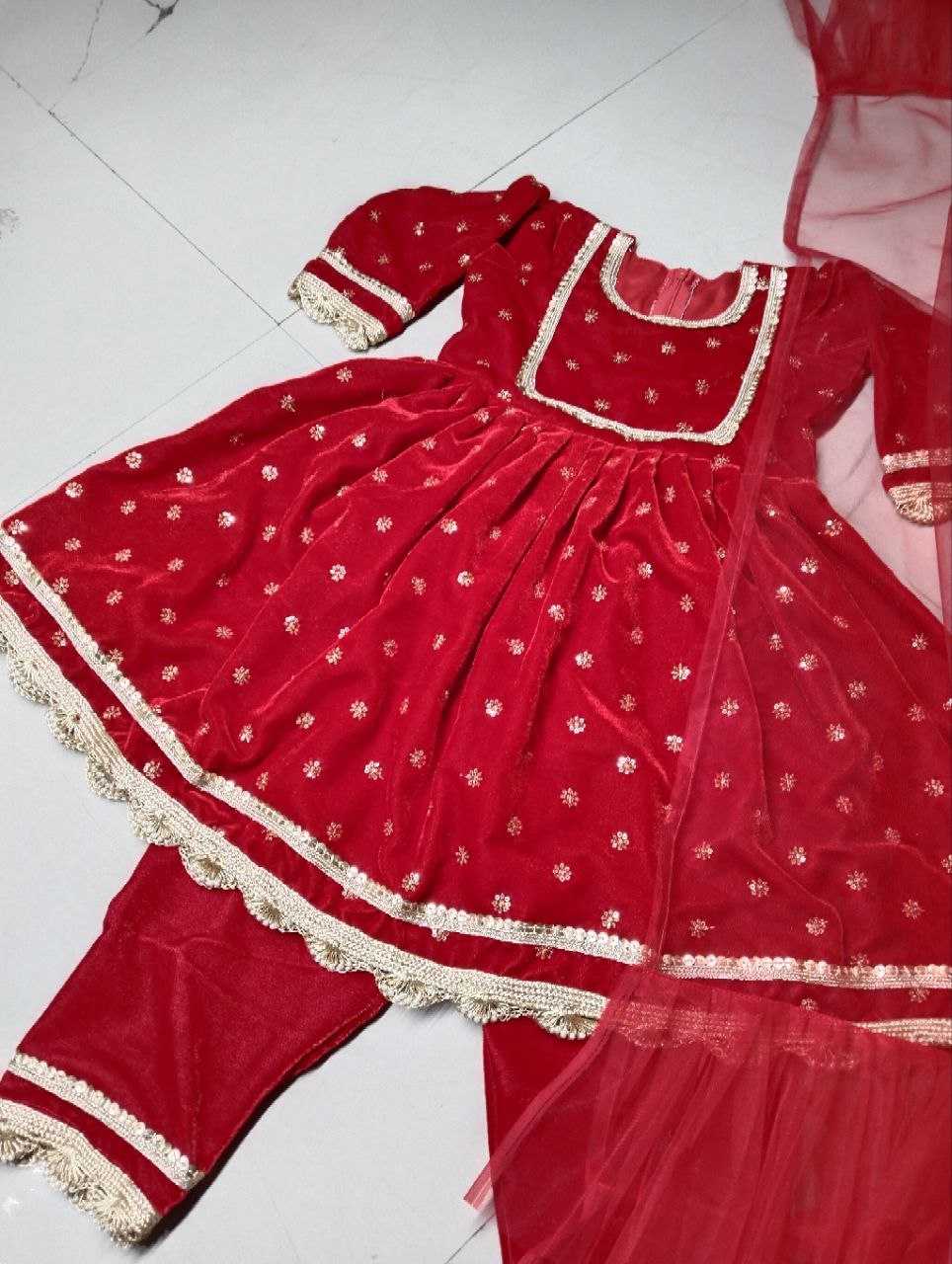 Ynf Velvet RIN107 372 Kids Wear Wholesale Kids Suit Kids Traditional Outfits Kids Anarkali Suits Manufacturer- Kids Exports
