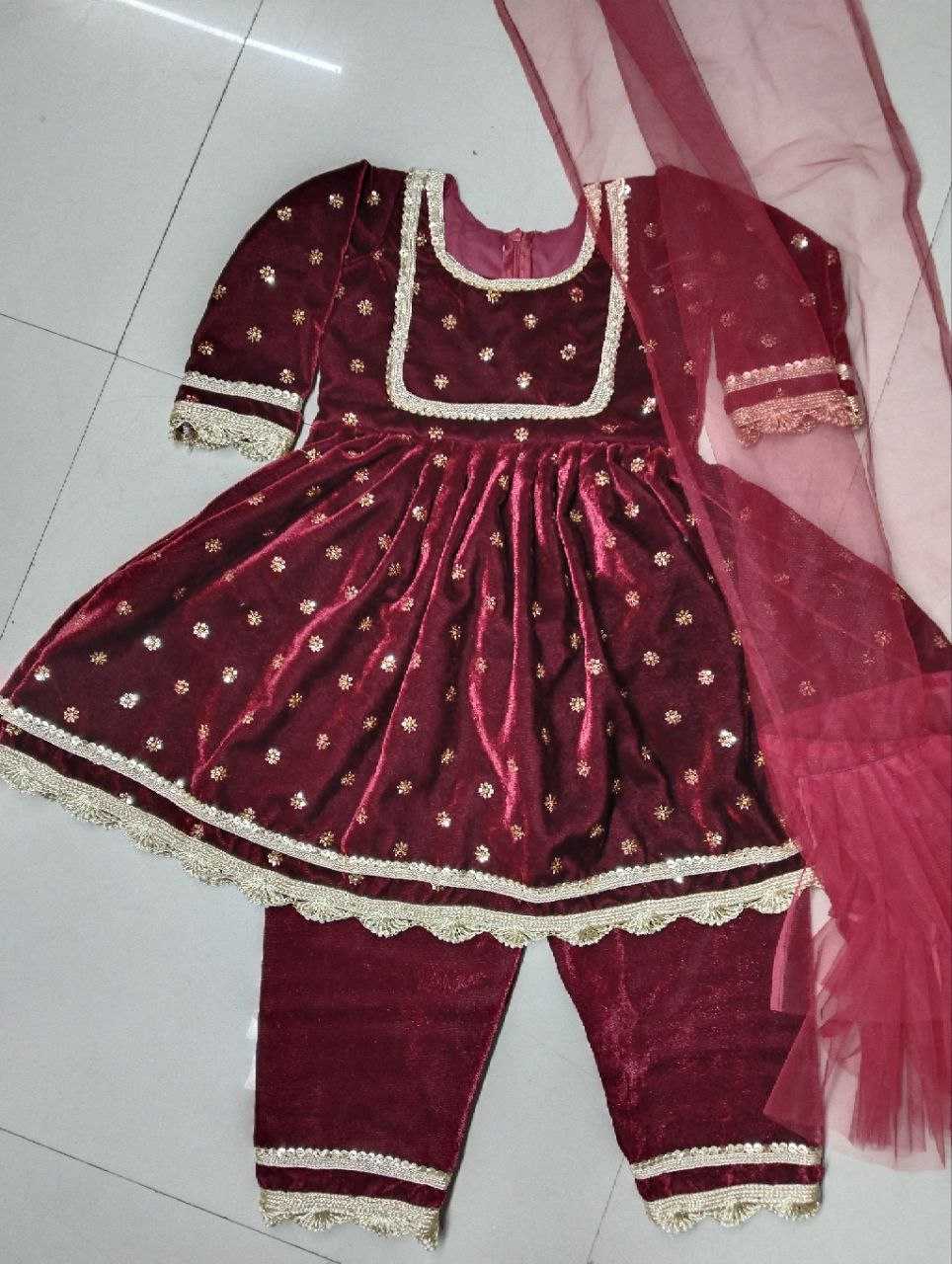 Ynf Velvet RIN107 372 Kids Wear Wholesale Kids Suit Kids Traditional Outfits Kids Anarkali Suits Manufacturer- Kids Exports