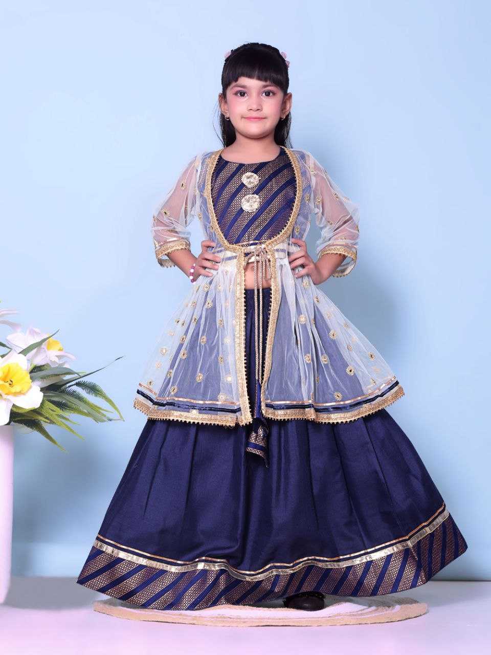 Ynf Cotton KESH461 115 Kids Wear Wholesale Kids Lehenga Embroidered Frock Kids Ghagra Choli Manufacturer- Kids Exports