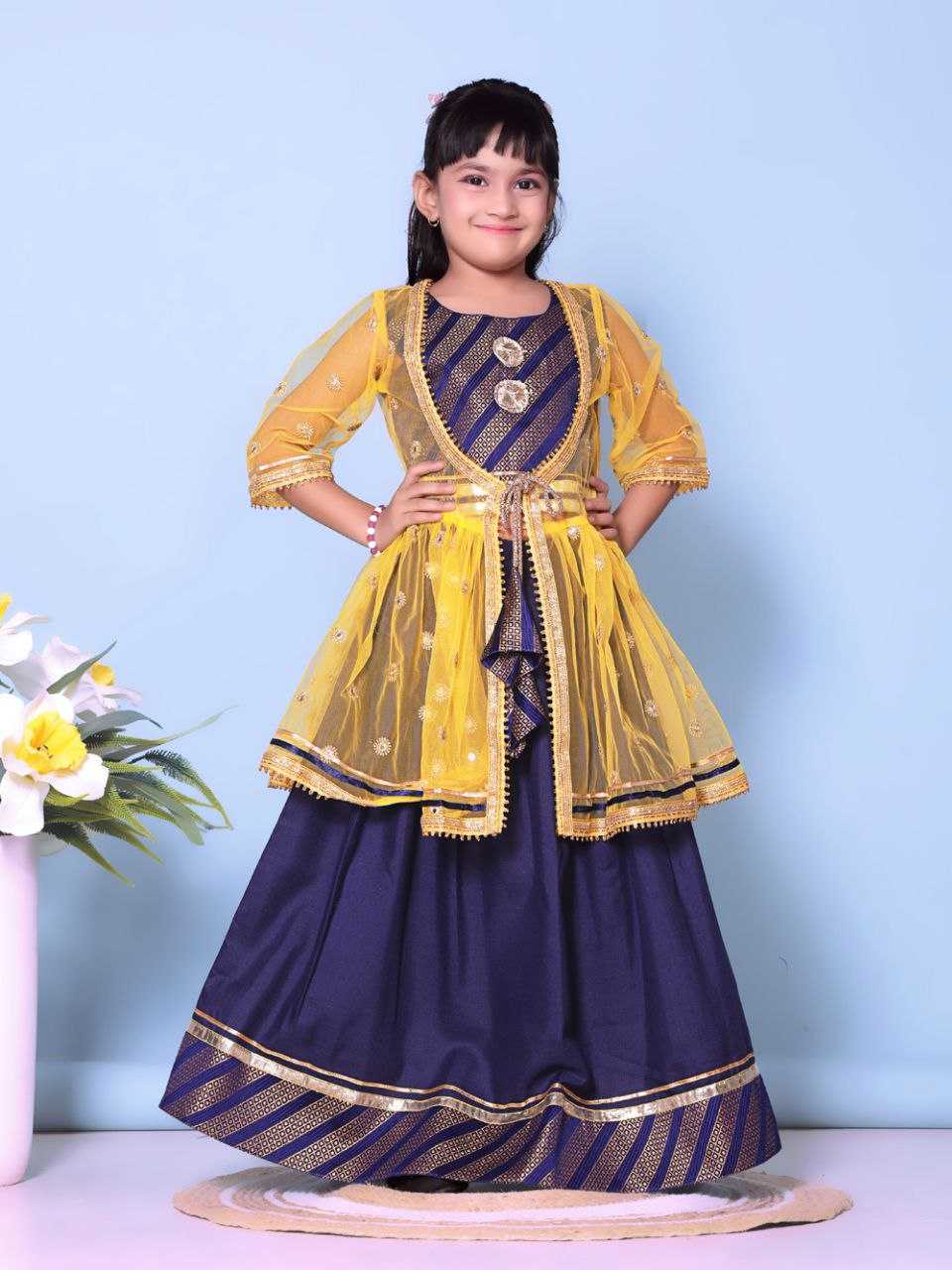 Ynf Cotton KESH461 115 Kids Wear Wholesale Kids Lehenga Embroidered Frock Kids Ghagra Choli Manufacturer- Kids Exports