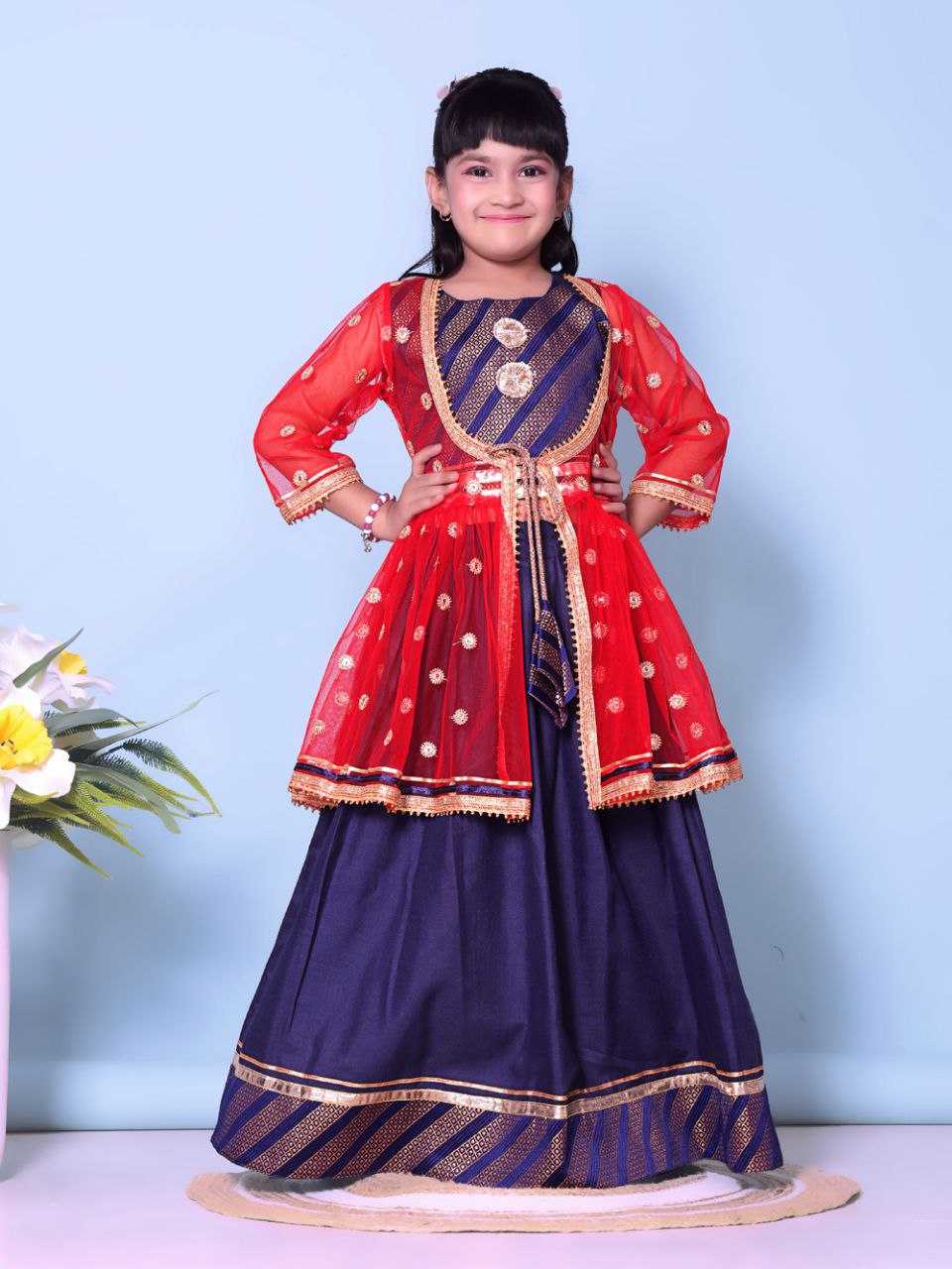 Ynf Cotton KESH461 115 Kids Wear Wholesale Kids Lehenga Embroidered Frock Kids Ghagra Choli Manufacturer- Kids Exports