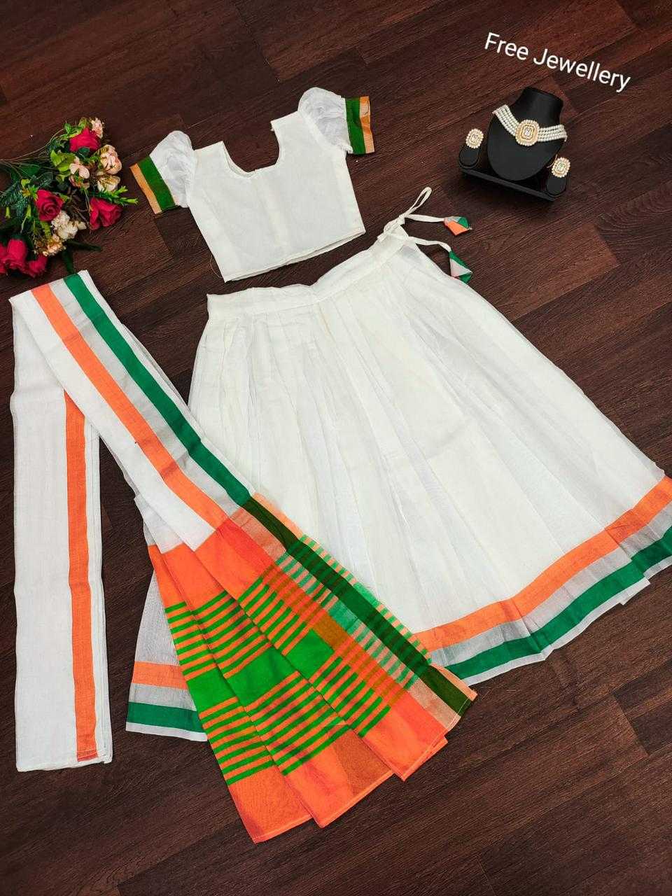 Ynf Cotton KESH493 Independence Kids Wear Festive Collections Wholesale Kids Lehenga Kids Lehenga Choli Independence Day Collections Manufacturer- Kids Exports