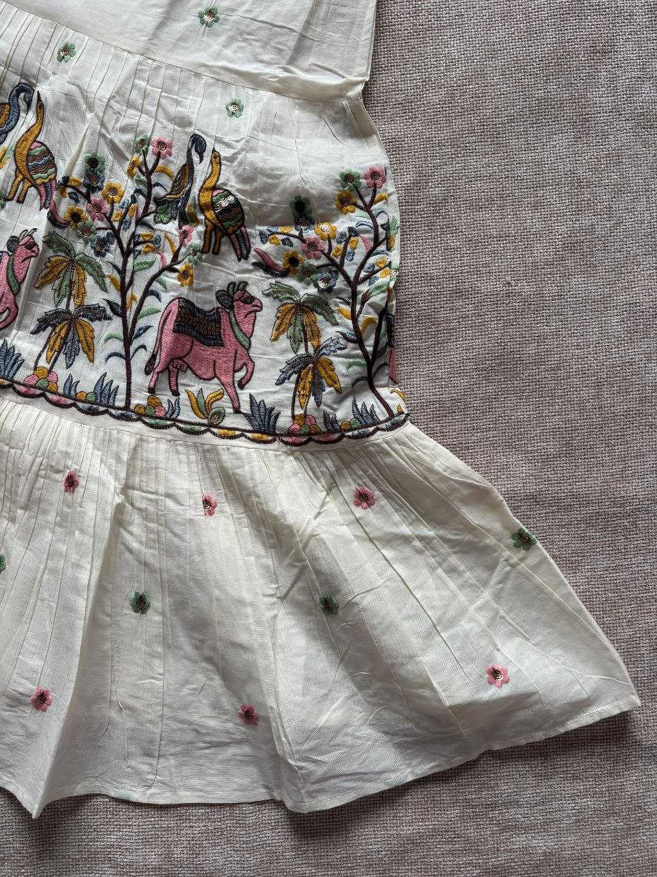 Ynf Cotton RIN107 FRONT Kids Wear Wedding Collections Festive Collections Wholesale Kids Gown Embroidered Frock Kids Festive Wear Manufacturer- Kids Exports