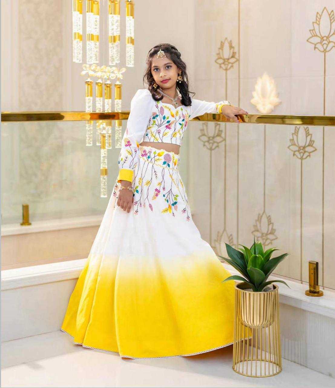 Ynf Crepe Silk RIN234 219 Kids Wear Wholesale Kids Lehenga Embroidered Frock Kids Ghagra Choli Manufacturer- Kids Exports