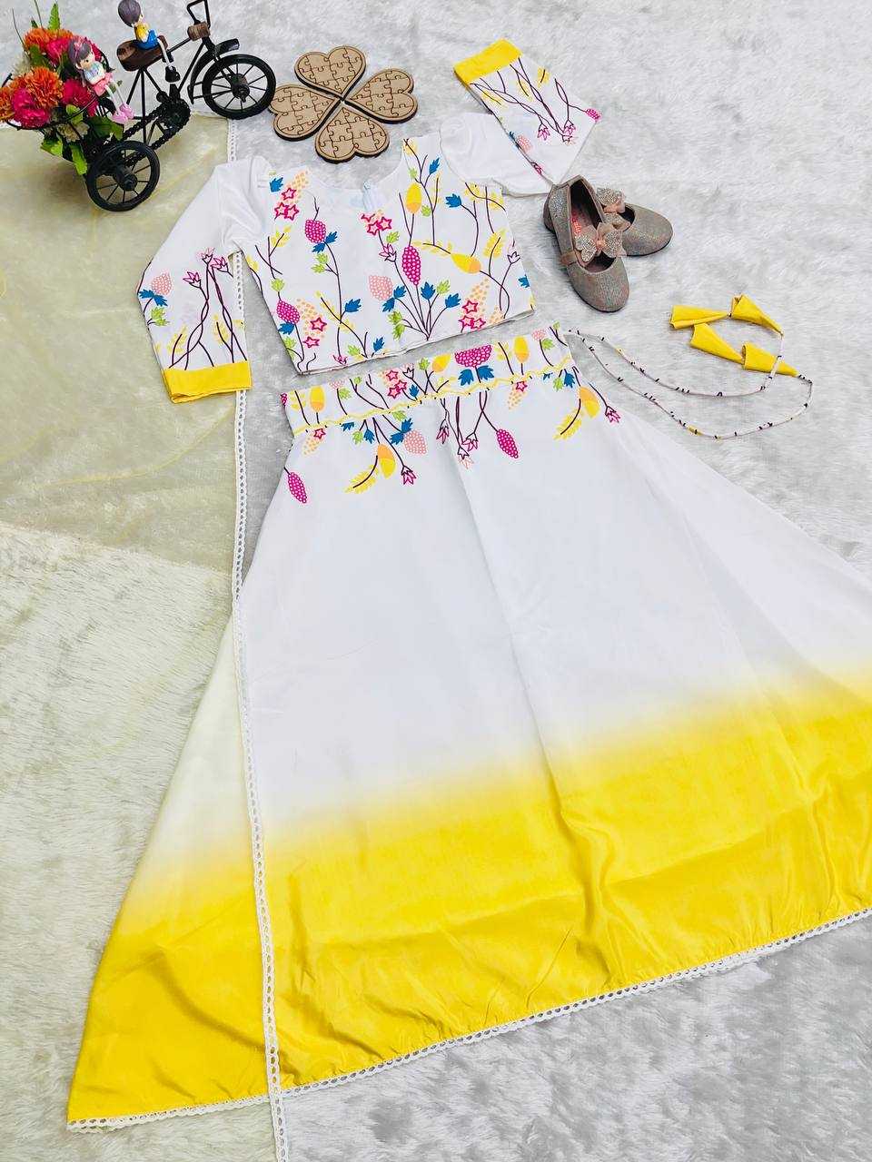 Ynf Crepe Silk RIN234 219 Kids Wear Wholesale Kids Lehenga Embroidered Frock Kids Ghagra Choli Manufacturer- Kids Exports
