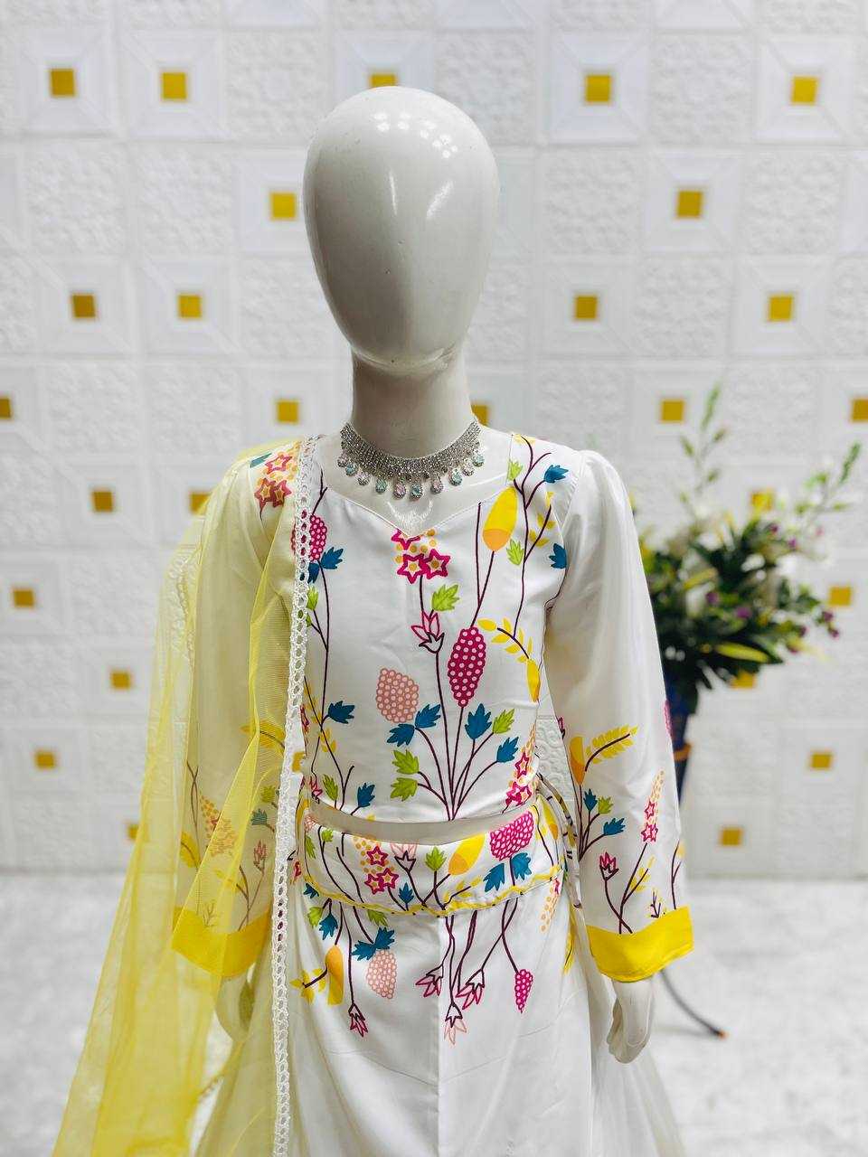 Ynf Crepe Silk RIN234 219 Kids Wear Wholesale Kids Lehenga Embroidered Frock Kids Ghagra Choli Manufacturer- Kids Exports