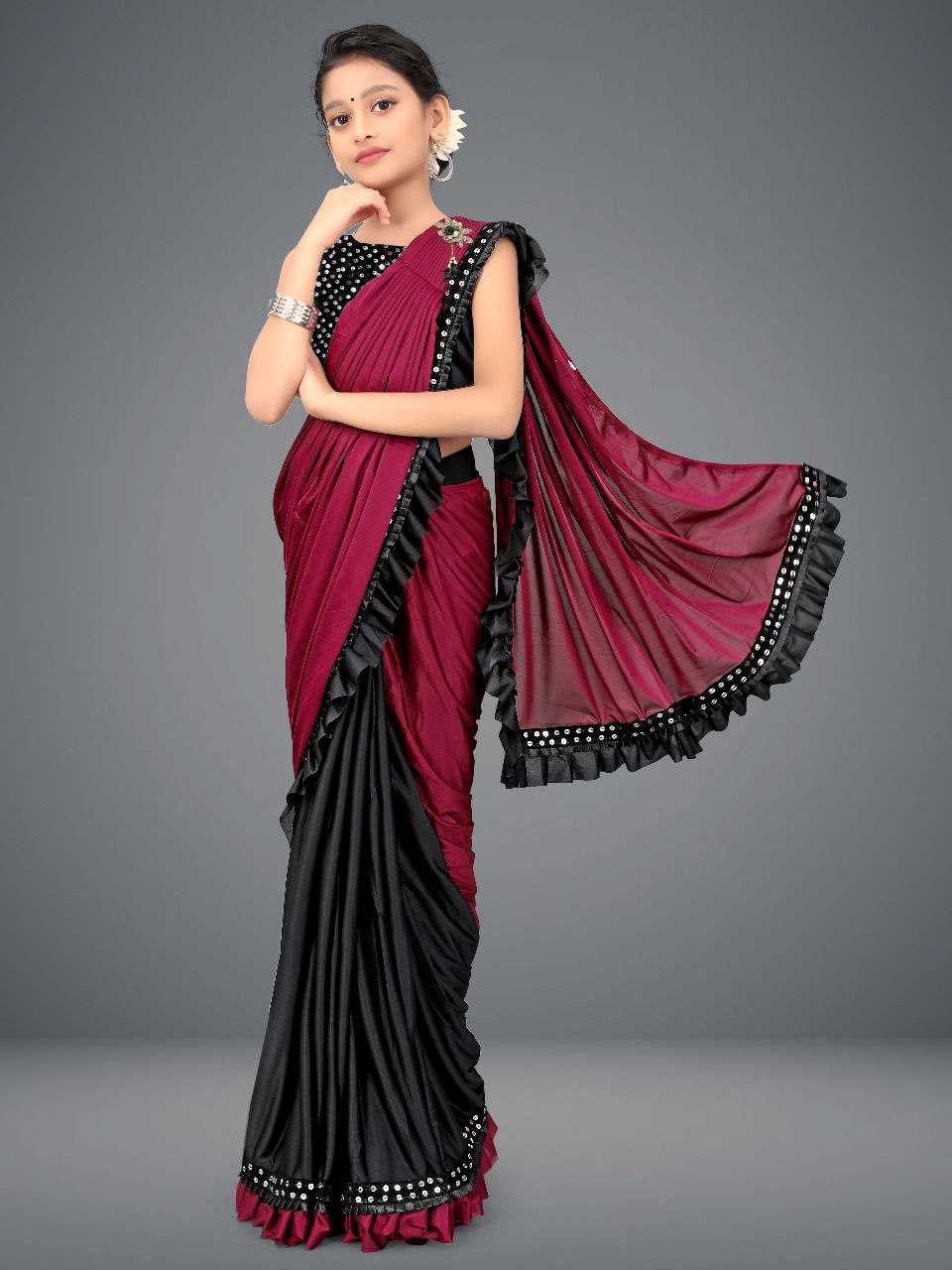 Ynf Delta lycra KESH461 45 Kids Wear Wholesale Kids Saree Dress Manufacturer- Kids Exports